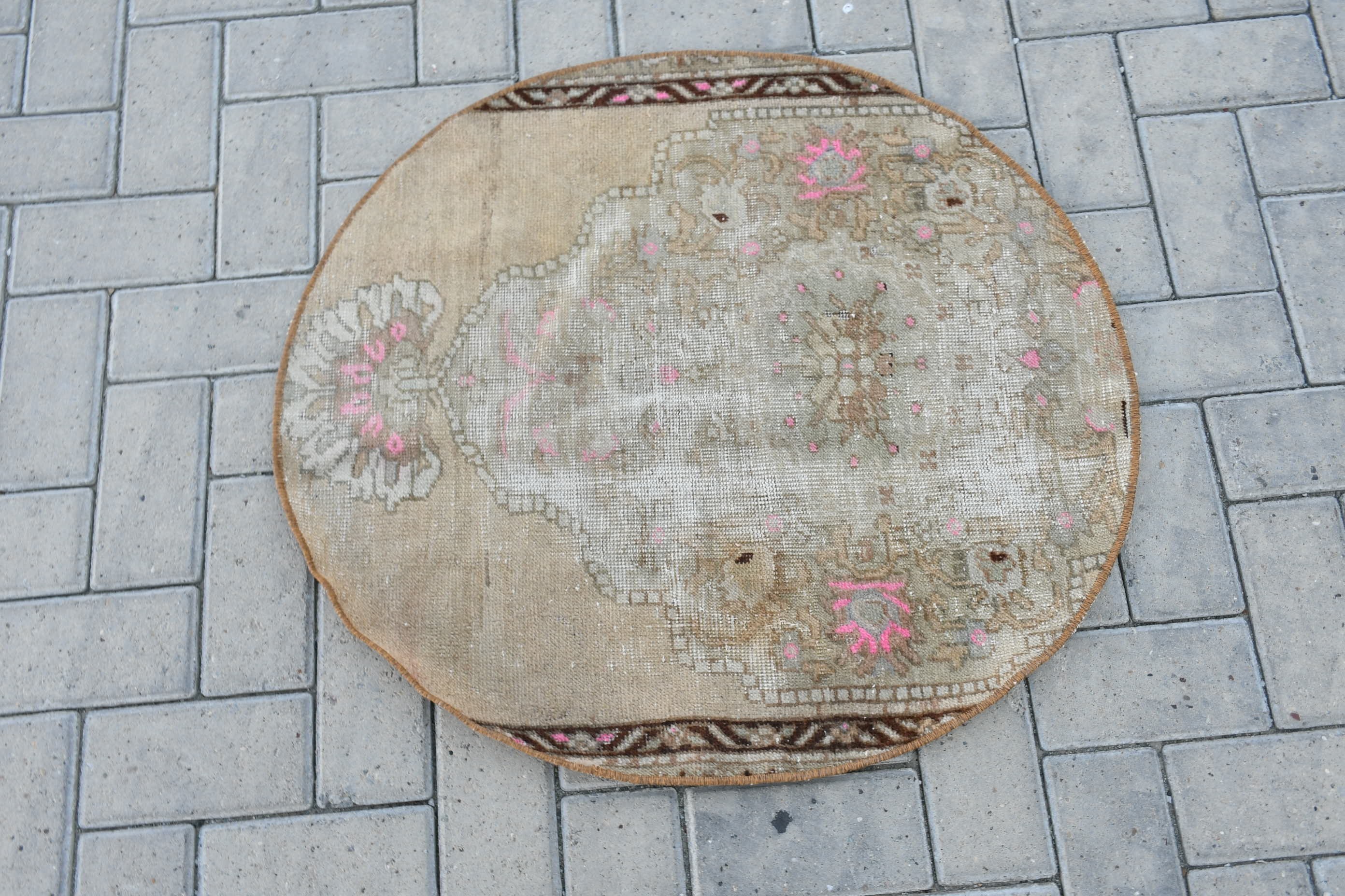 Vintage Halı, Pastel Halı, Duvara Asılı Halı, Ev Dekor Halısı, Türk Halısı, Yatak Odası Halısı, Araba Paspas Halıları, 2.6x2.4 ft Küçük Halılar, Kahverengi Zemin Halısı