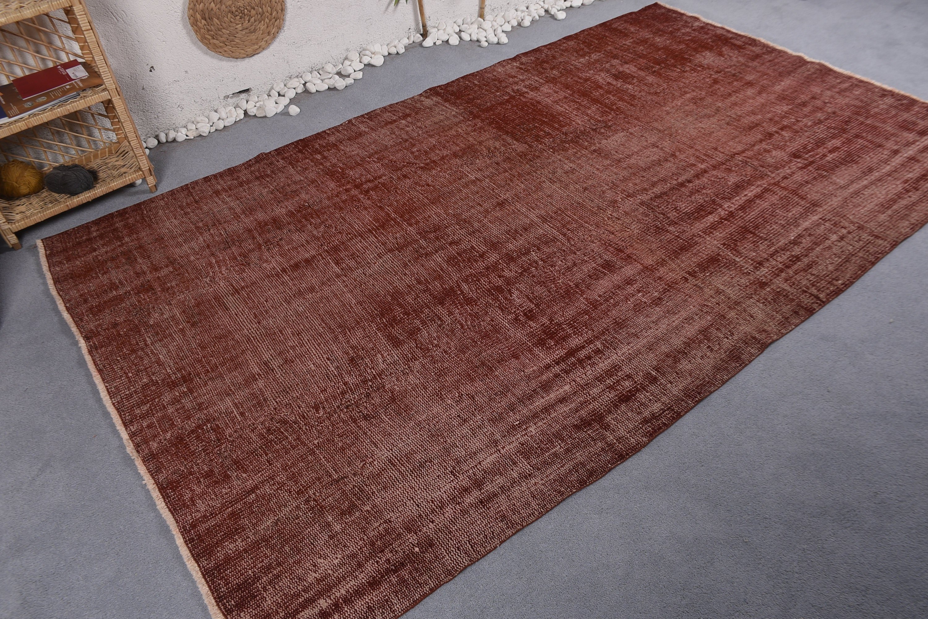 Turkish Rugs, Bedroom Rug, Vintage Rugs, Floor Rugs, Dining Room Rugs, Pale Rugs, Living Room Rug, 5.6x9.2 ft Large Rug, Red Oushak Rugs