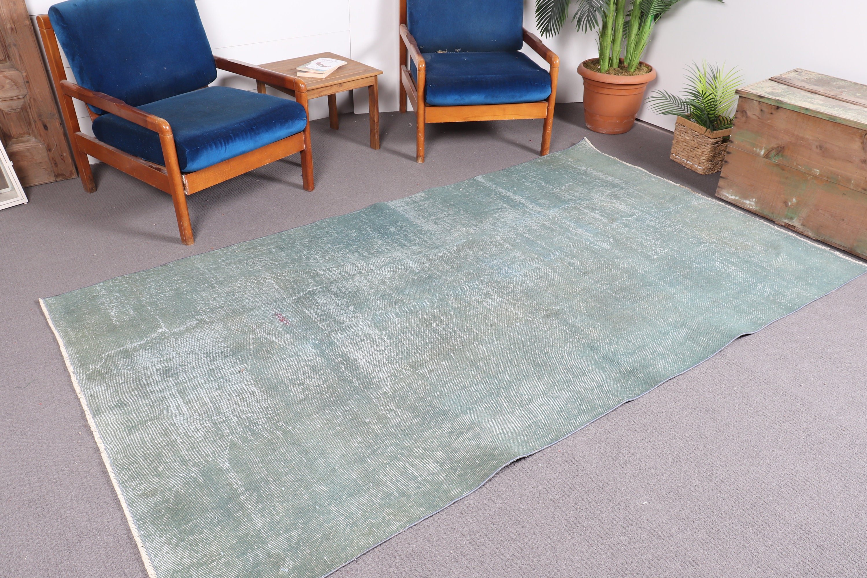 Green Cool Rug, Vintage Rugs, Turkish Rugs, Salon Rug, Home Decor Rug, Antique Rugs, 4.9x8.5 ft Large Rug, Rugs for Salon, Bedroom Rugs