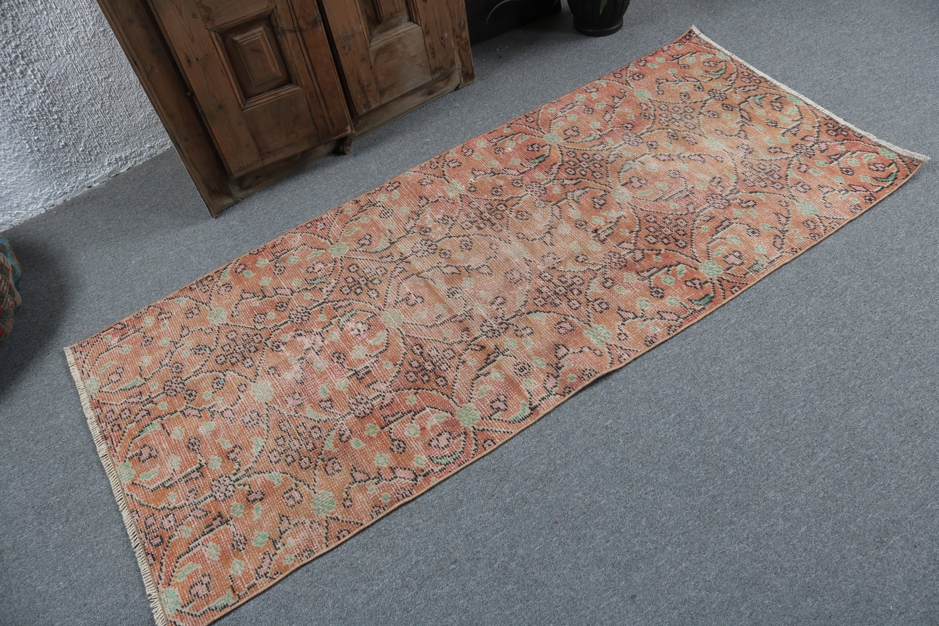 Vintage Halılar, Dekoratif Halılar, Türk Halıları, Anadolu Halıları, Turuncu Oryantal Halılar, Geometrik Halılar, 2,7x6,3 ft Vurgulu Halılar, Çocuk Halıları