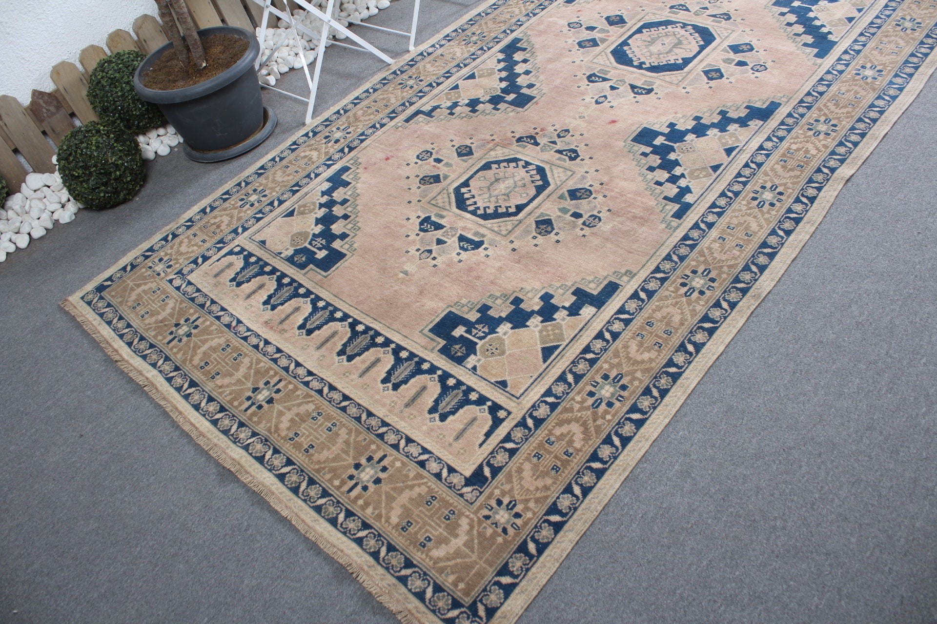 Antique Rug, Home Decor Rug, Vintage Rug, Bedroom Rug, 5.1x11.8 ft Large Rug, Turkish Rug, Salon Rugs, Distressed Rug, Blue Antique Rugs