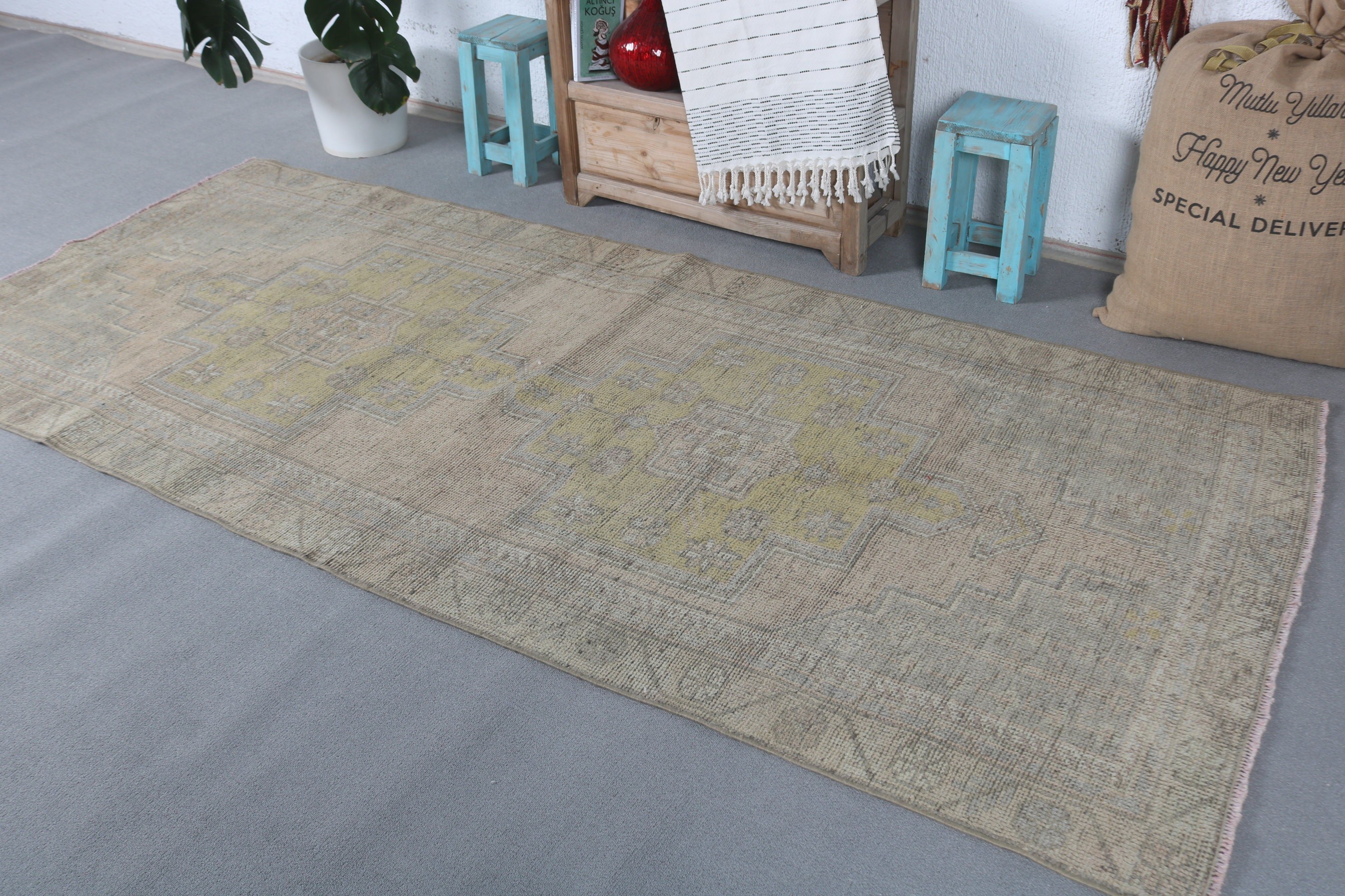 Dining Room Rugs, Vintage Decor Rug, Vintage Rug, Wool Rug, 4x8.9 ft Area Rugs, Green Wool Rugs, Turkish Rugs, Floor Rugs, Rugs for Area