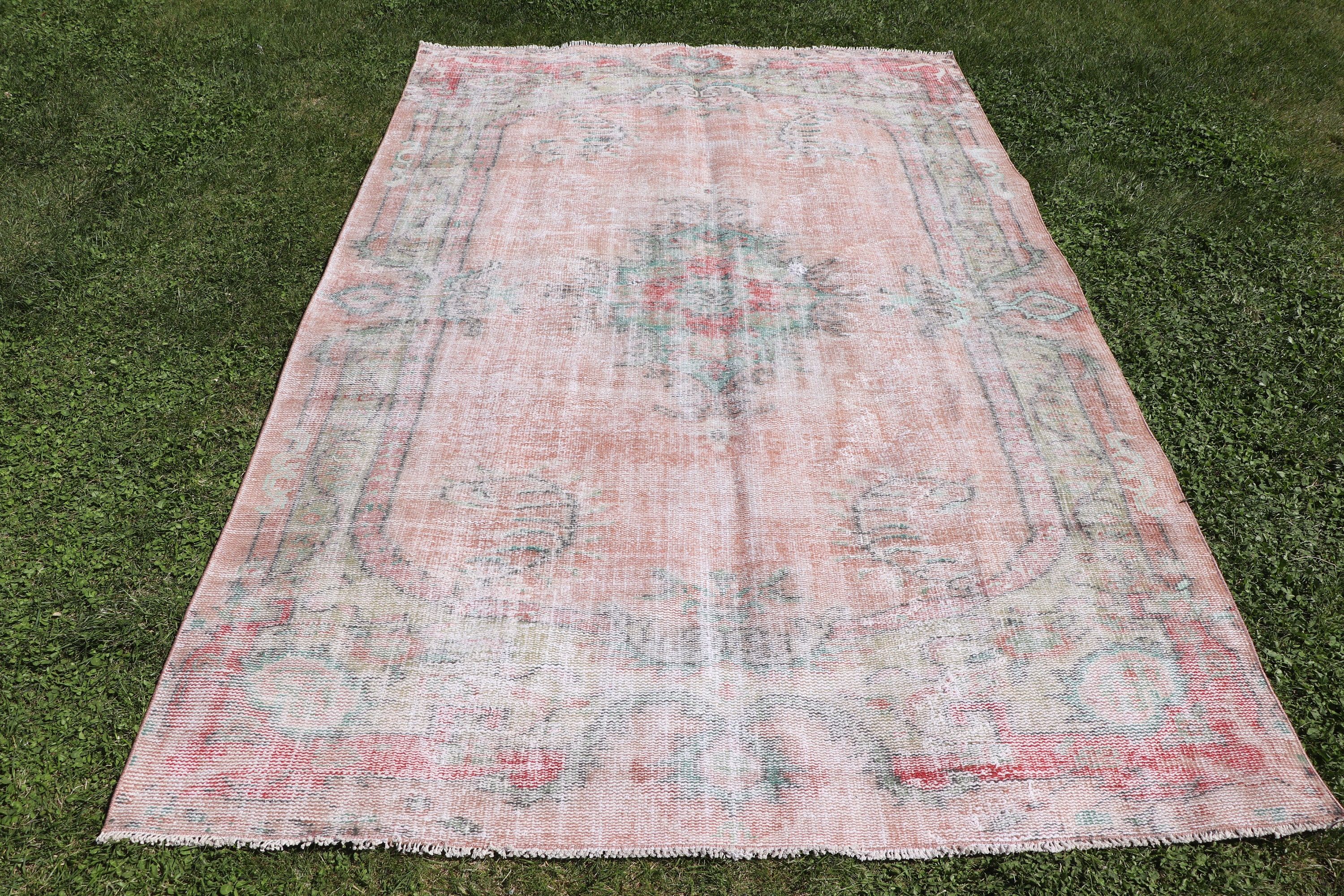 Yer Halısı, Turuncu Ev Dekor Halısı, 5.3x8.4 ft Büyük Halı, Boho Halısı, Vintage Halılar, Türk Halıları, Yatak Odası Halısı, Salon Halıları, Oturma Odası Halıları