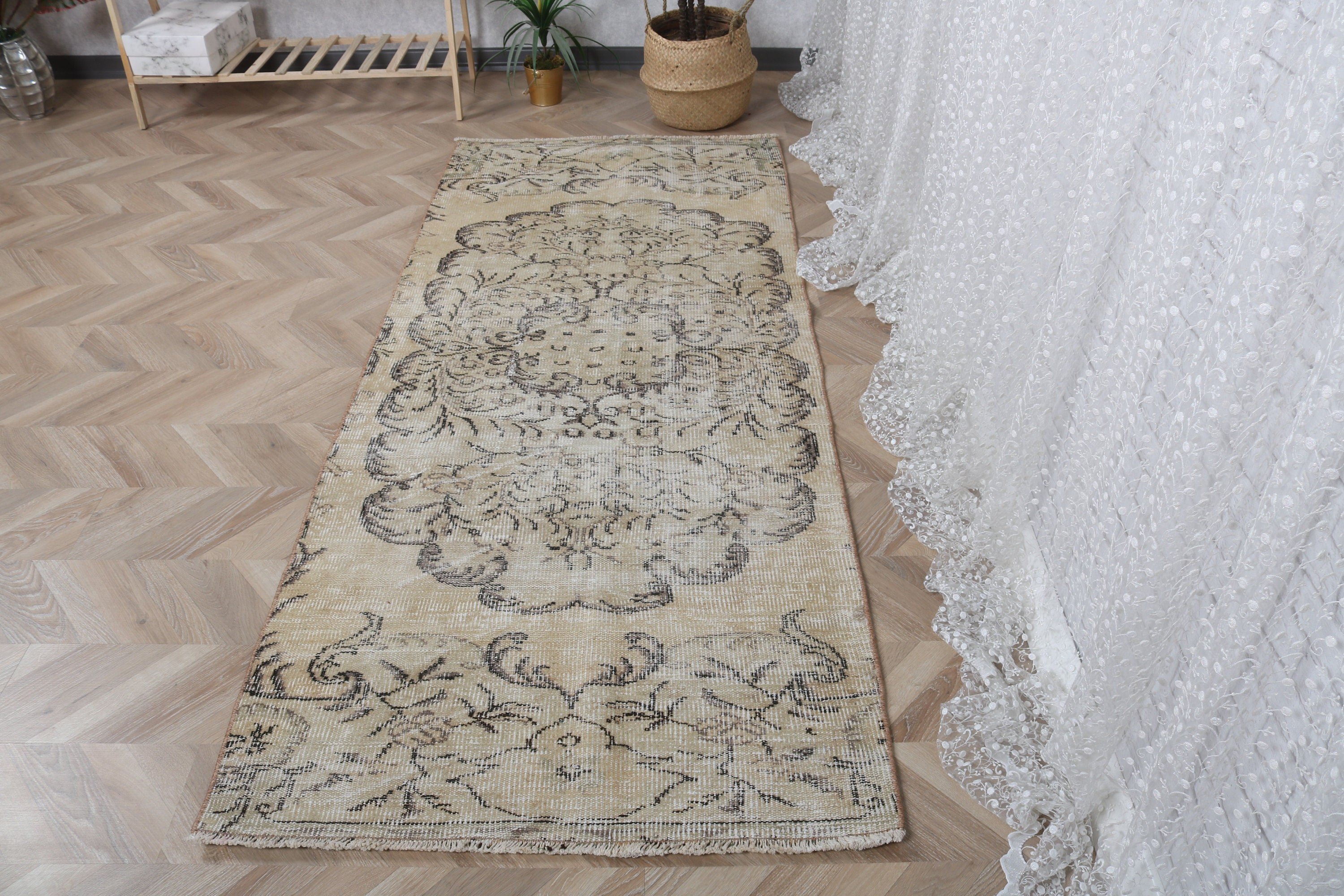 Anadolu Halıları, Türk Halısı, Kahverengi Boho Halısı, 3,1x7,5 ft Vurgulu Halılar, Dekoratif Halı, Vintage Halılar, Çocuk Halıları, El Yapımı Halılar, Yer Halısı