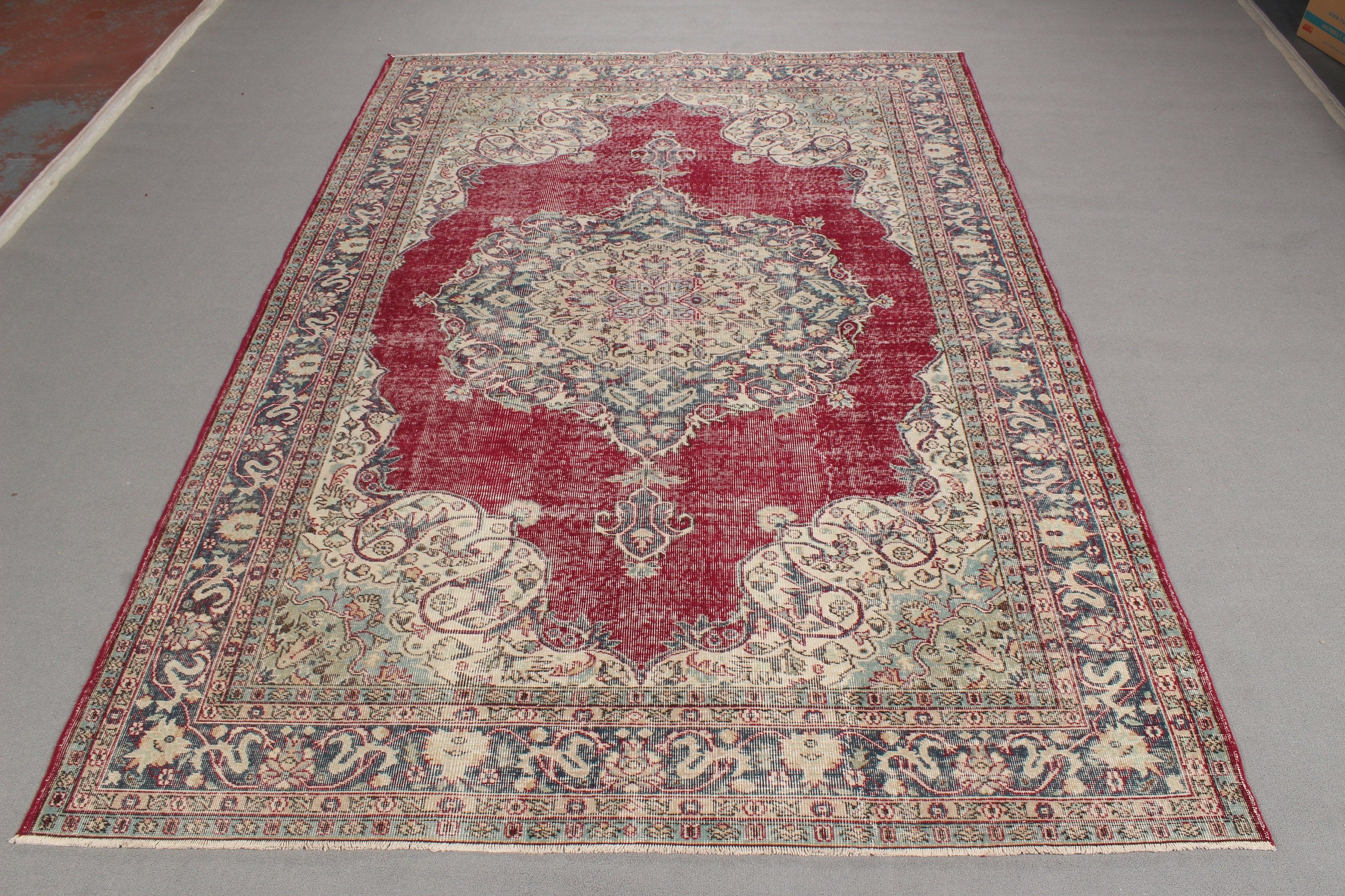 Modern Halılar, Türk Halısı, Salon Halısı, Büyük Boho Halısı, 6,8x9,5 ft Büyük Halı, Salon Halıları, Vintage Halılar, Fas Halısı, Kırmızı Lüks Halılar