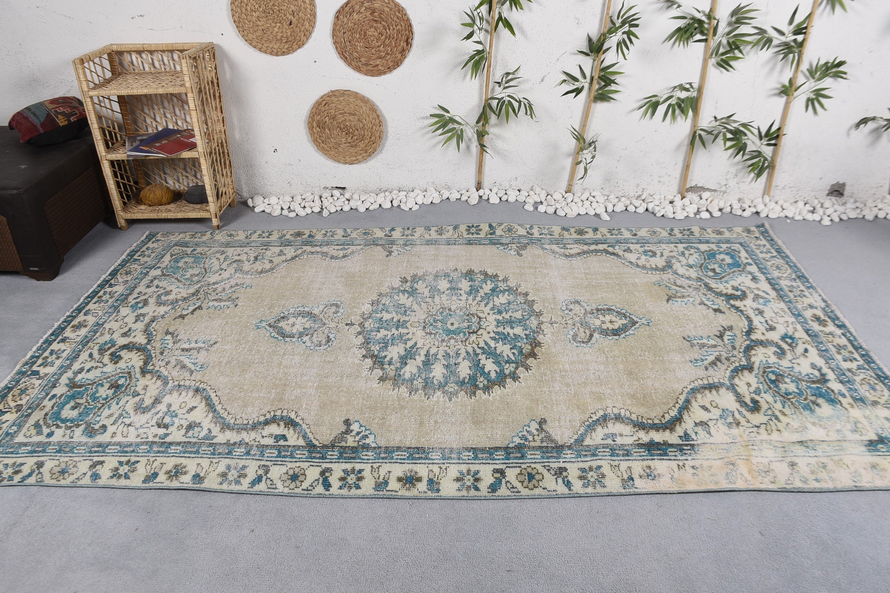 Salon Rug, Turkish Rug, 5.3x9.4 ft Large Rugs, Blue Moroccan Rug, Home Decor Rugs, Flatweave Rug, Bedroom Rug, Dining Room Rug, Vintage Rug