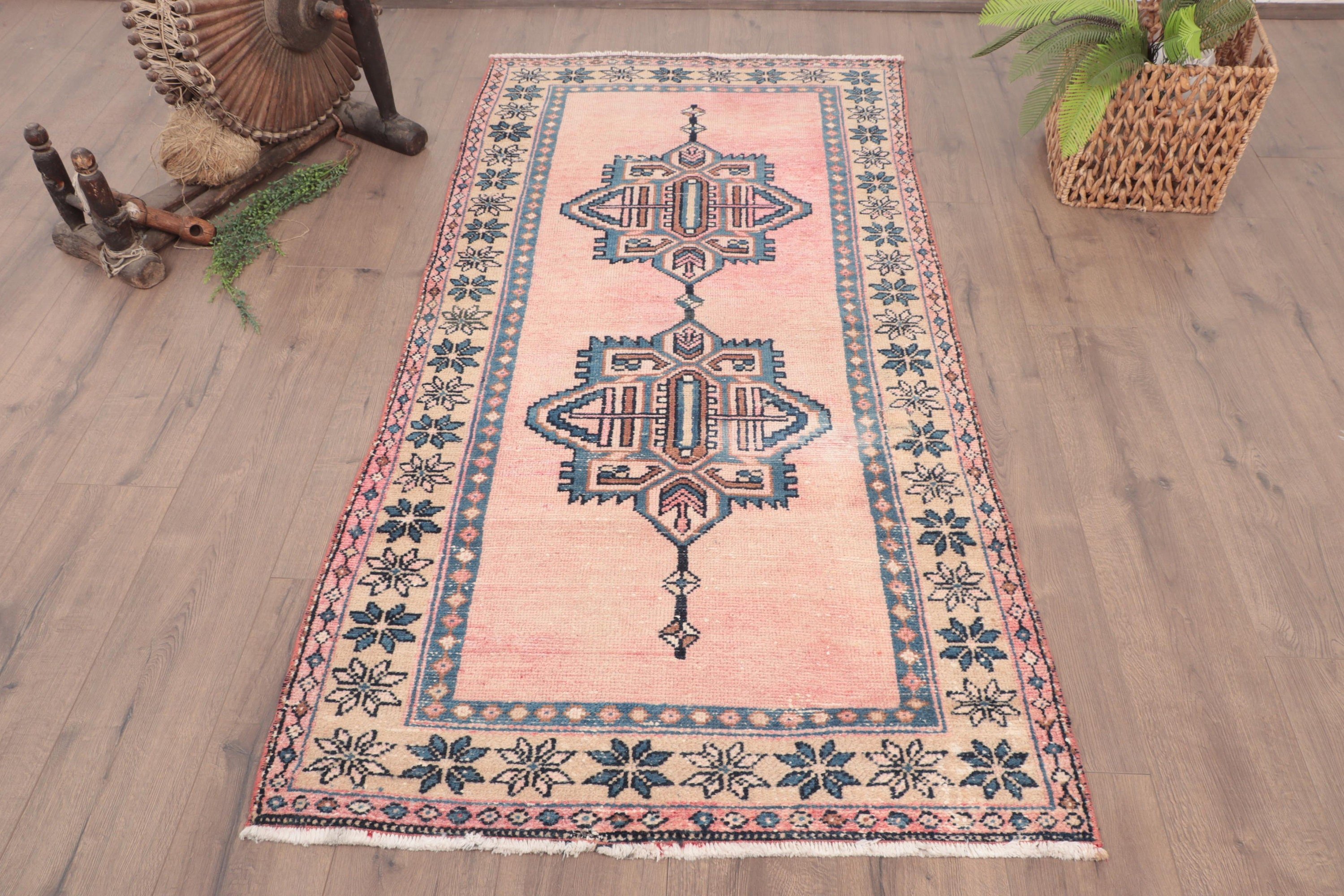 Turkish Rugs, Bedroom Rugs, Neutral Rug, Vintage Rug, Pink Home Decor Rugs, 3.2x6.1 ft Accent Rug, Rugs for Entry, Boho Rugs, Geometric Rug