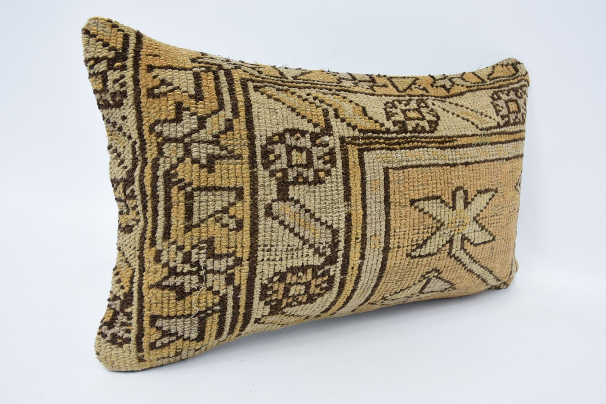 Personalized Gift Pillow Pillow Case, Turkish Pillow, Gift Pillow, 12"x20" Beige Cushion Cover, Vintage Kilim Pillow