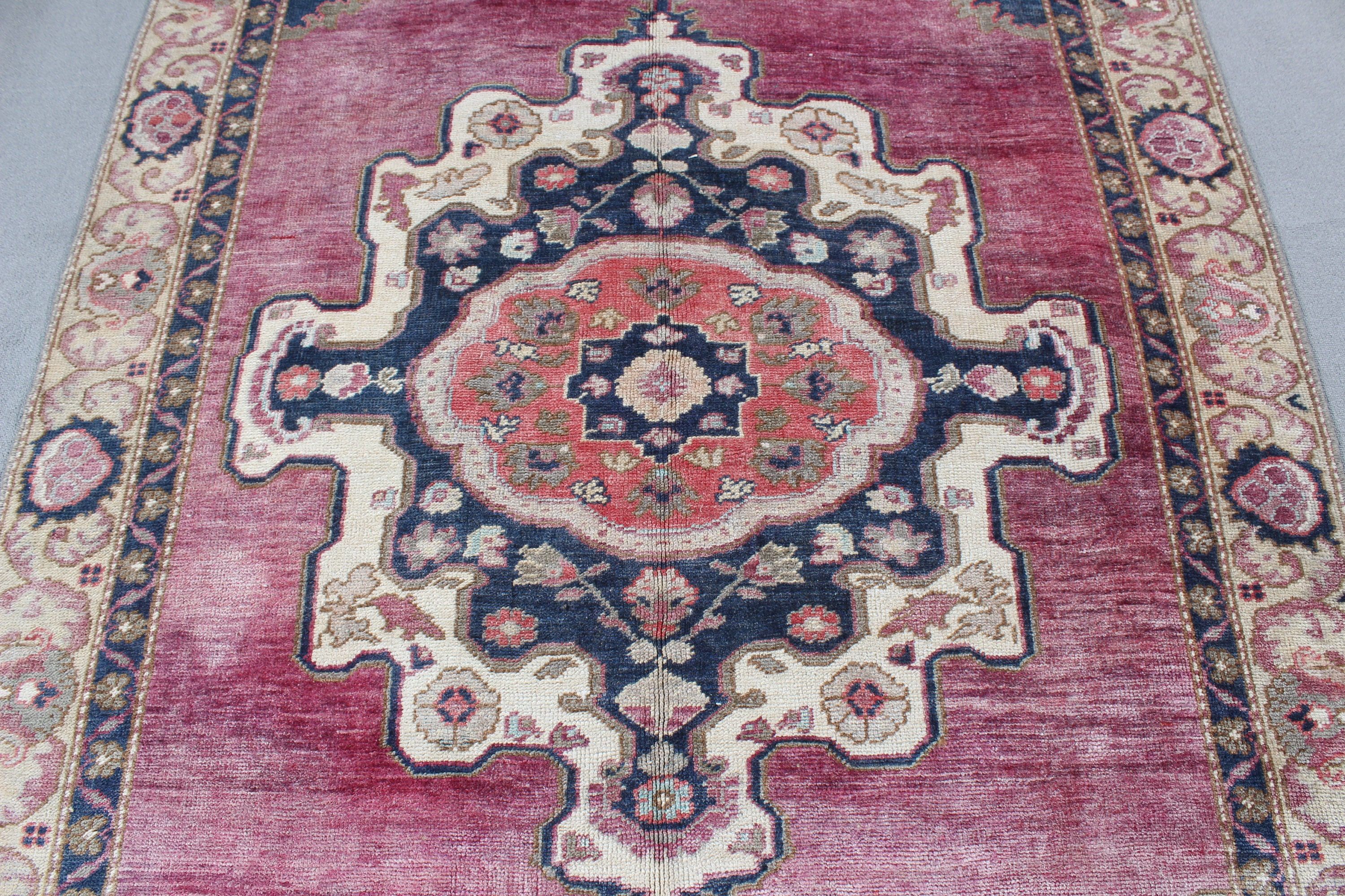 Vintage Halılar, Boho Halılar, 4.6x8.8 ft Büyük Halı, Türk Halısı, Büyük Vintage Halılar, Yemek Odası Halıları, Bohem Halı, Yün Halılar, Mor Boho Halılar