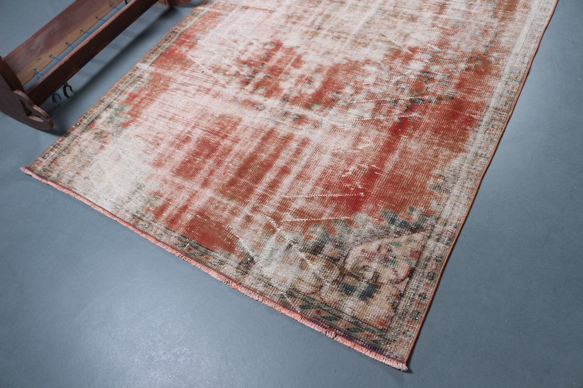 Turkish Rug, Bedroom Rug, Vintage Rug, Cool Rug, Dining Room Rugs, Rugs for Living Room, Antique Rug, Red Cool Rug, 5.2x8.4 ft Large Rug