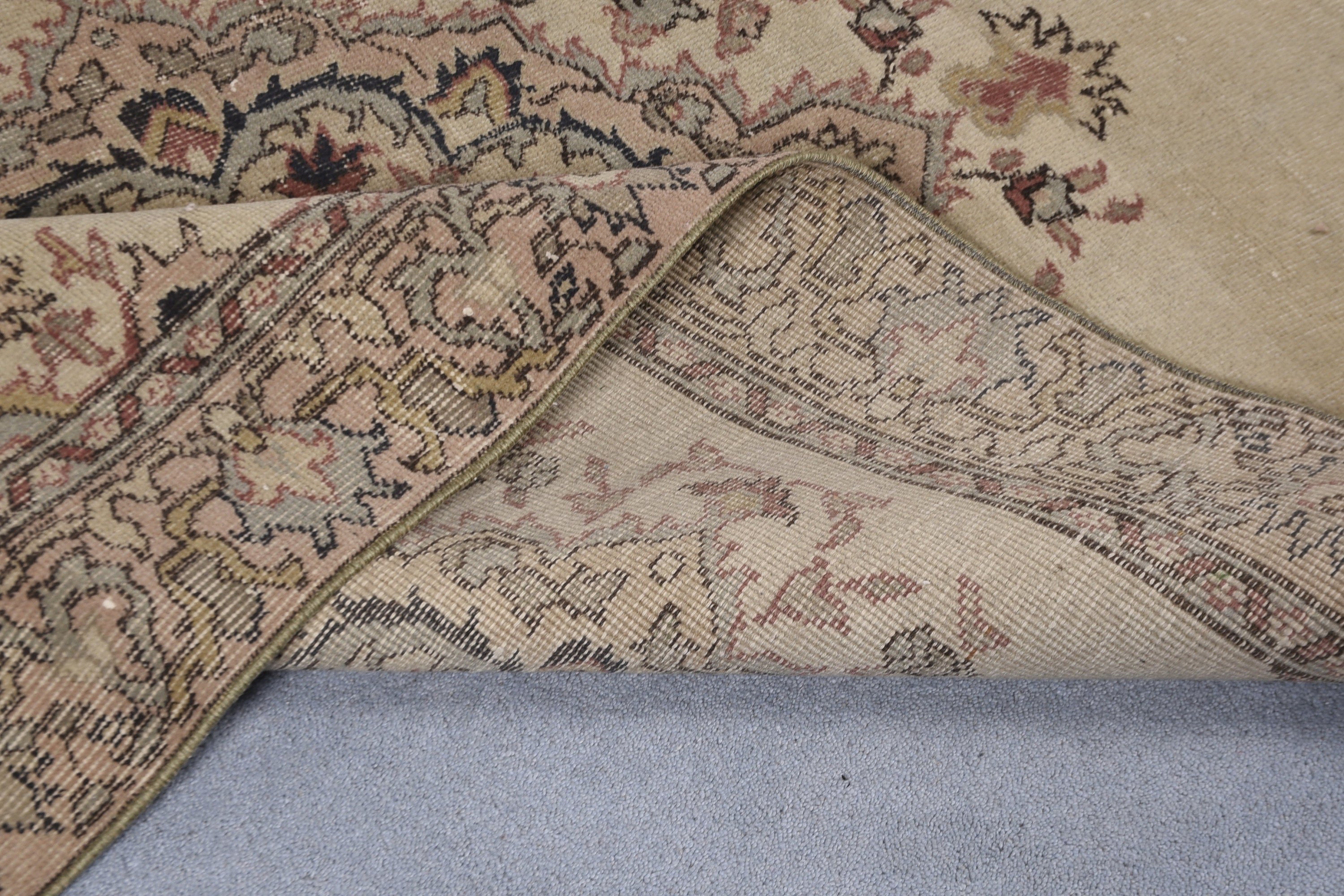 Parlak Halı, Oturma Odası Halısı, Oryantal Halılar, 4,1x6,2 ft Alan Halısı, Havalı Halılar, İç Mekan Halıları, Bej Ev Dekor Halısı, Türk Halıları, Vintage Halı