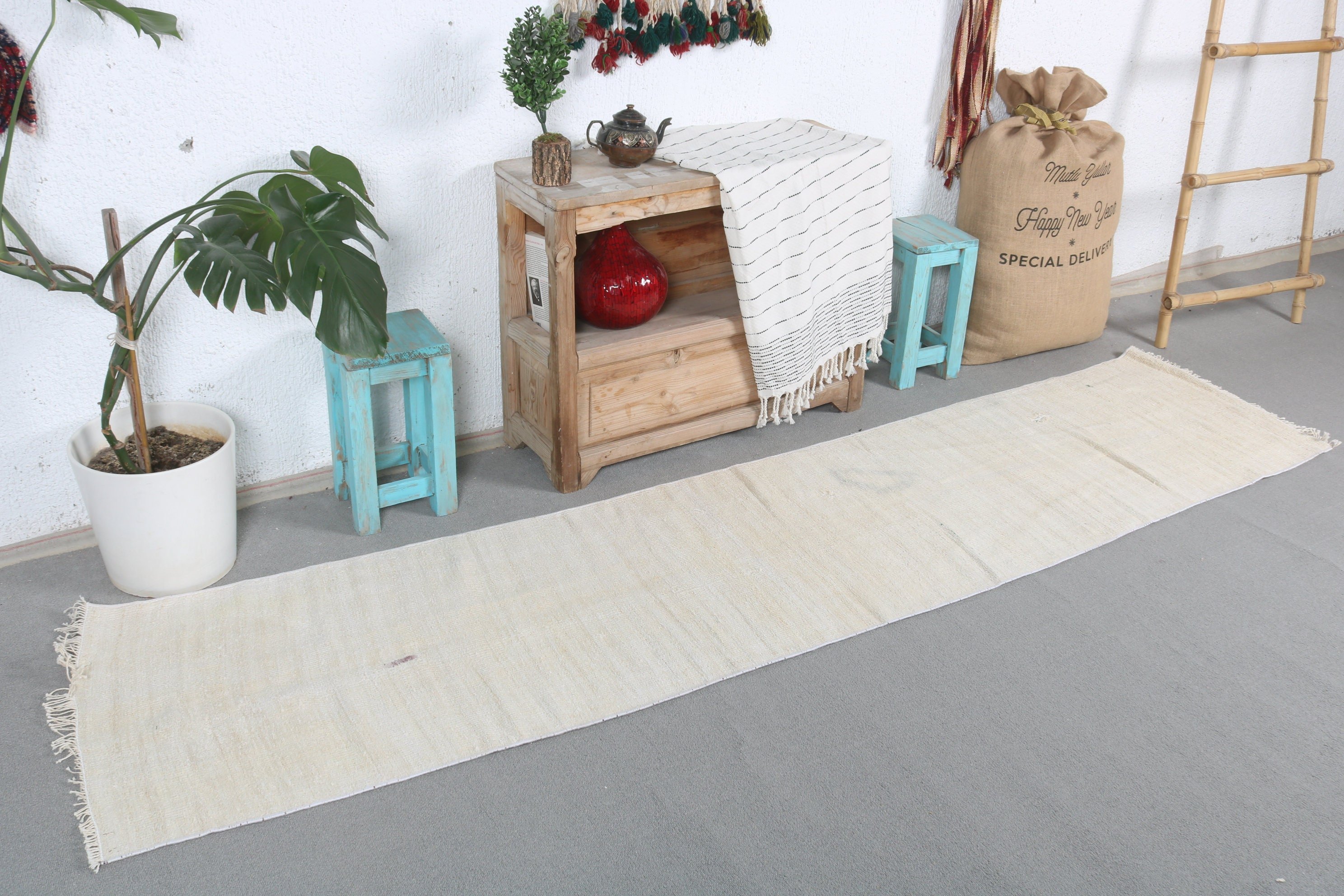 White Wool Rug, Kitchen Rug, Bedroom Rugs, Kilim, Outdoor Rug, Corridor Rug, 2x8.8 ft Runner Rug, Vintage Rugs, Turkish Rug