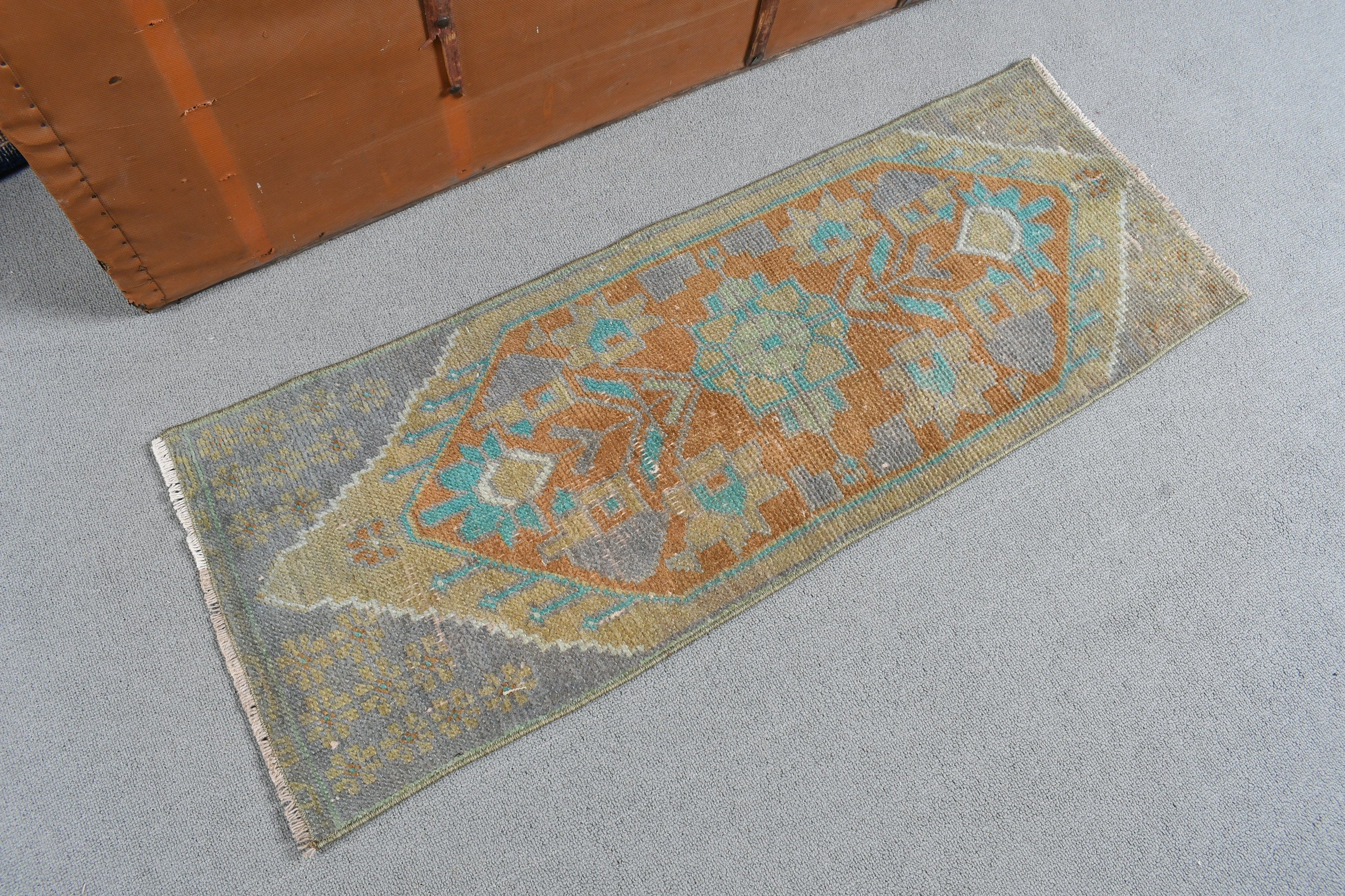 Turkish Rugs, Brown Anatolian Rugs, Vintage Rug, Oriental Rugs, Kitchen Rugs, Bathroom Rugs, Moroccan Rug, Boho Rugs, 1.2x3.2 ft Small Rugs