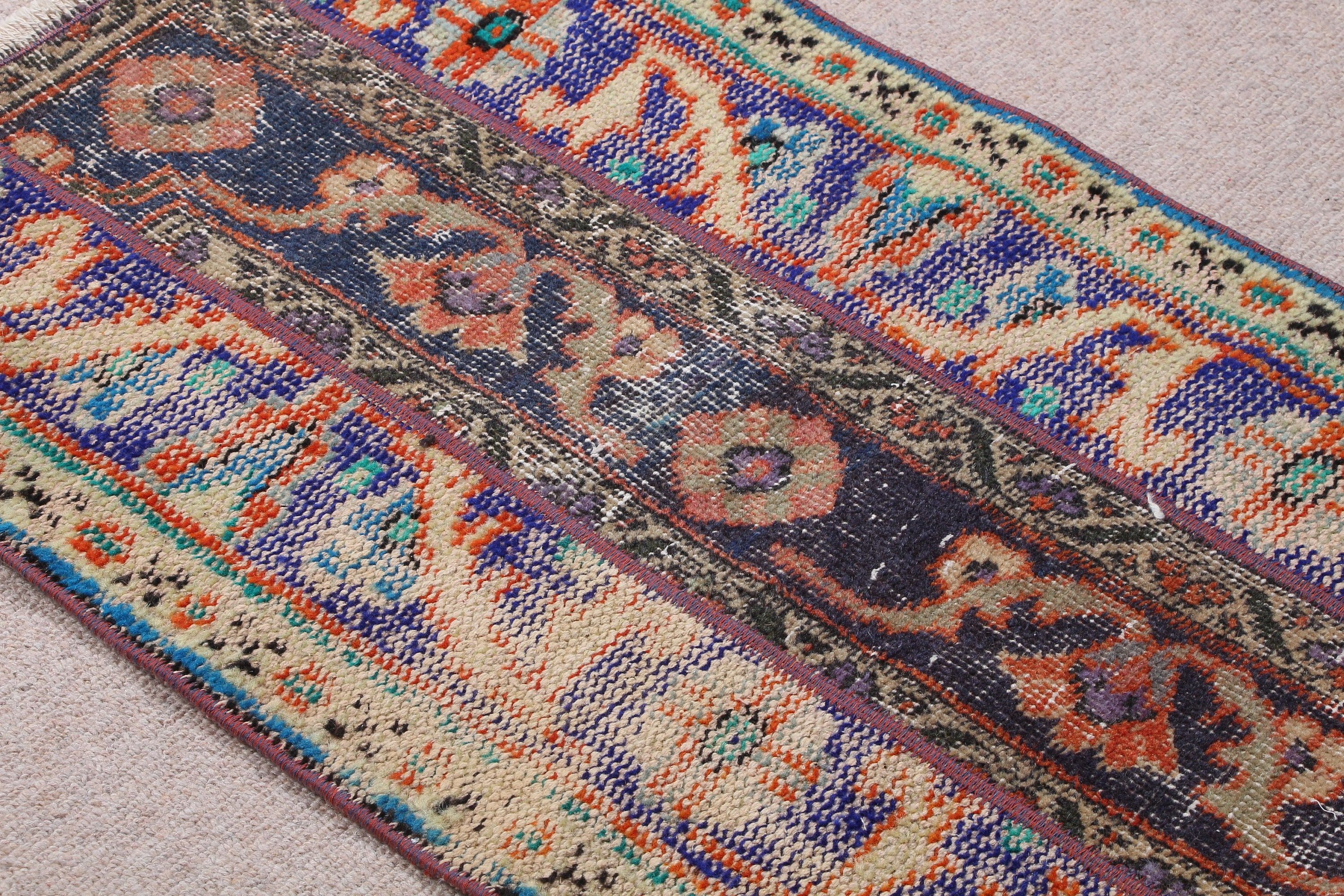 Bedroom Rug, Entry Rug, Turkish Rug, Blue Oriental Rug, 1.7x2.6 ft Small Rug, Oushak Rug, Vintage Rugs, Wall Hanging Rug, Office Rugs