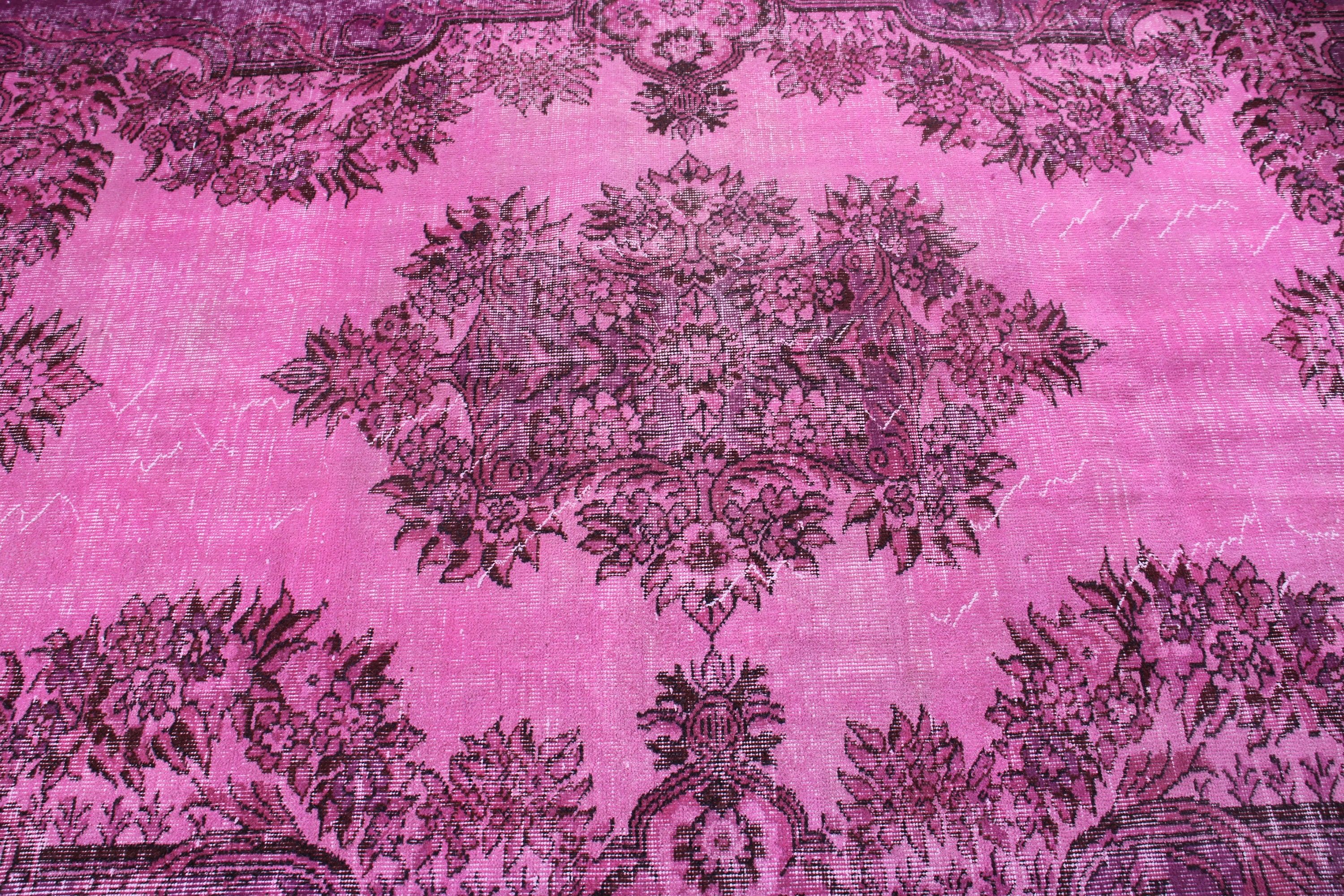 5.2x8.3 ft Büyük Halı, Pembe Düz Dokuma Halılar, Vintage Halılar, Büyük Boho Halıları, Türk Halıları, Düz Dokuma Halı, Büyük Vintage Halılar, Oushak Halı