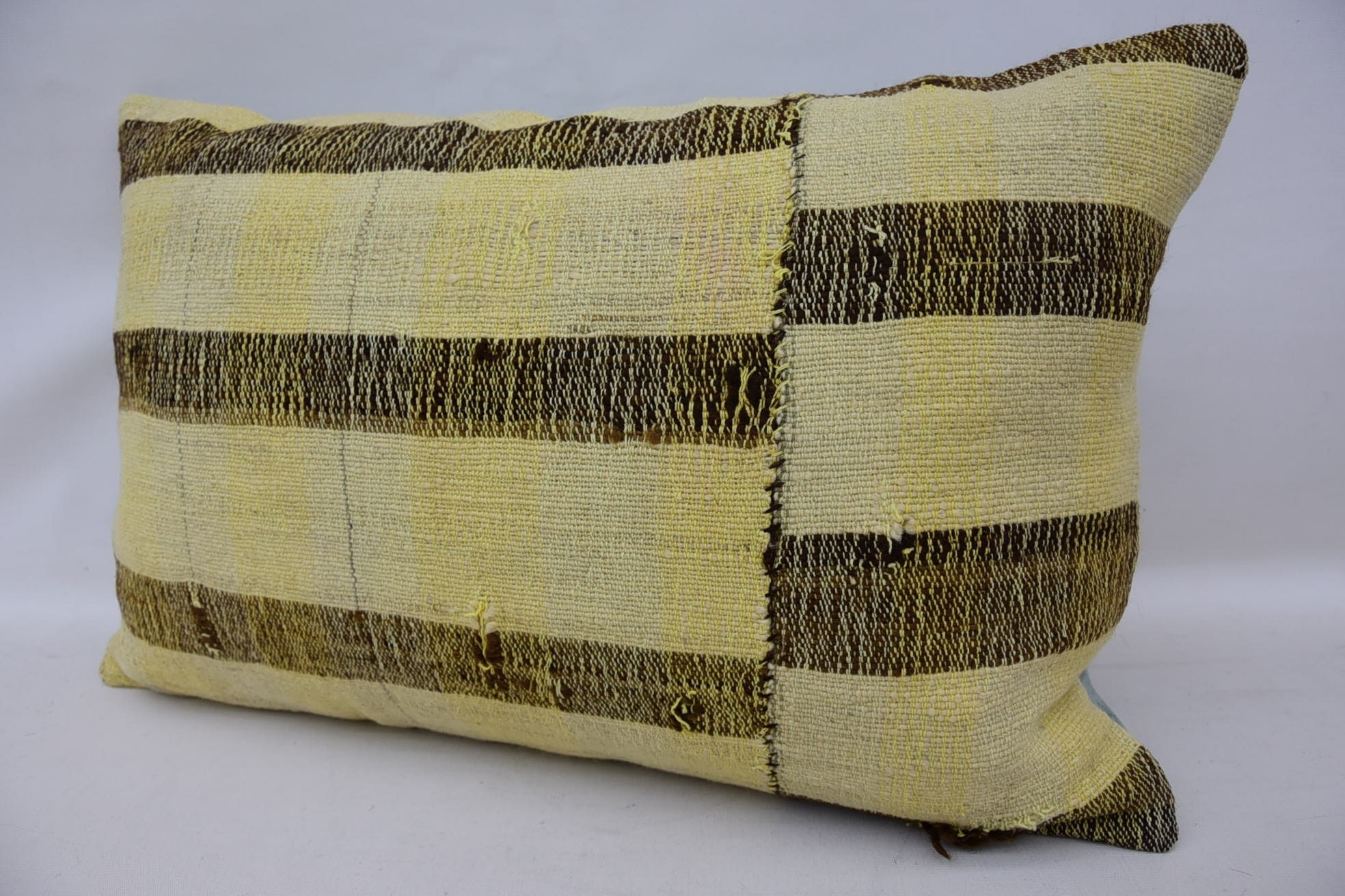 Kilim Cushion Sham, Seat Cushion Case, Antique Pillows, Turkish Kilim Pillow, Oriental Pillow, 16"x24" Beige Cushion Case