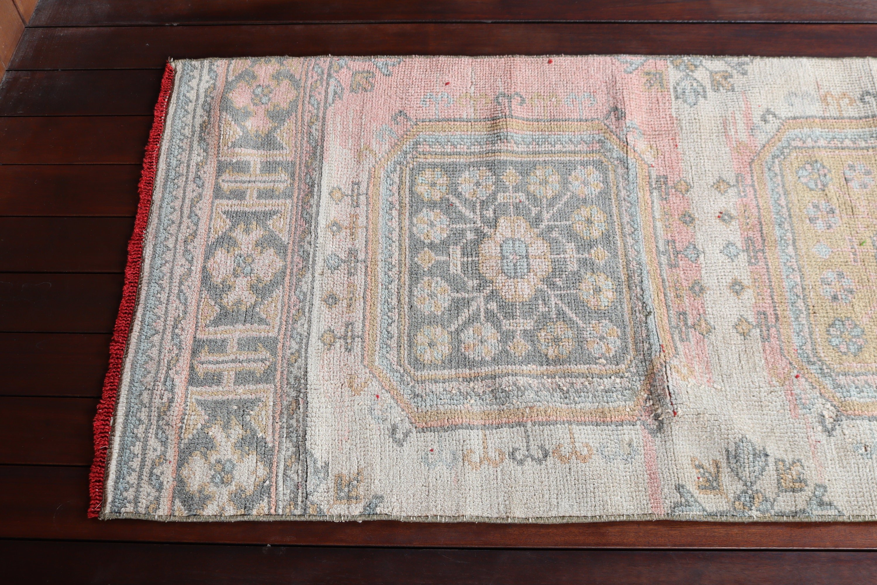 2.4x10.4 ft Runner Halı, Beni Ourain Runner Halıları, Bej Açıklama Halıları, Fas Halıları, Vintage Halılar, Türk Halıları, Mutfak Halısı, Aztek Halıları