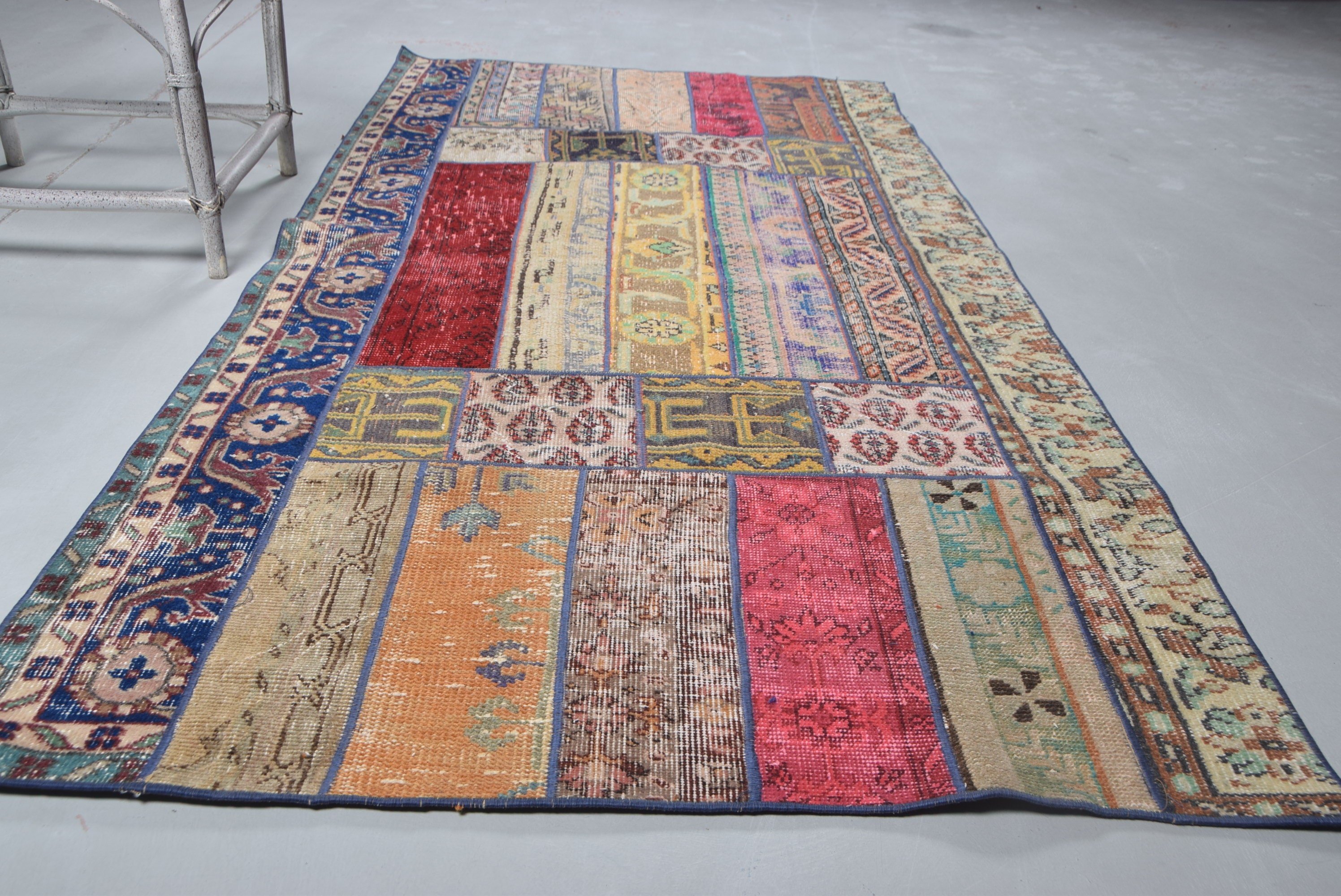Living Room Rug, Vintage Rug, Art Rug, 3.8x7.6 ft Area Rugs, Turkish Rug, Kitchen Rug, Rugs for Indoor, Cool Rugs, Rainbow Anatolian Rug