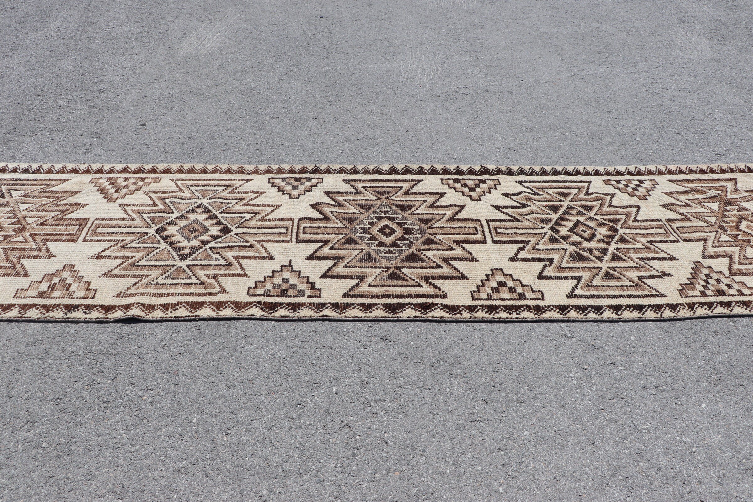 Rugs for Stair, Turkish Rug, Beige Oriental Rug, Home Decor Rugs, Dorm Rug, Bedroom Rug, Vintage Rug, 3.1x11.9 ft Runner Rugs, Corridor Rug