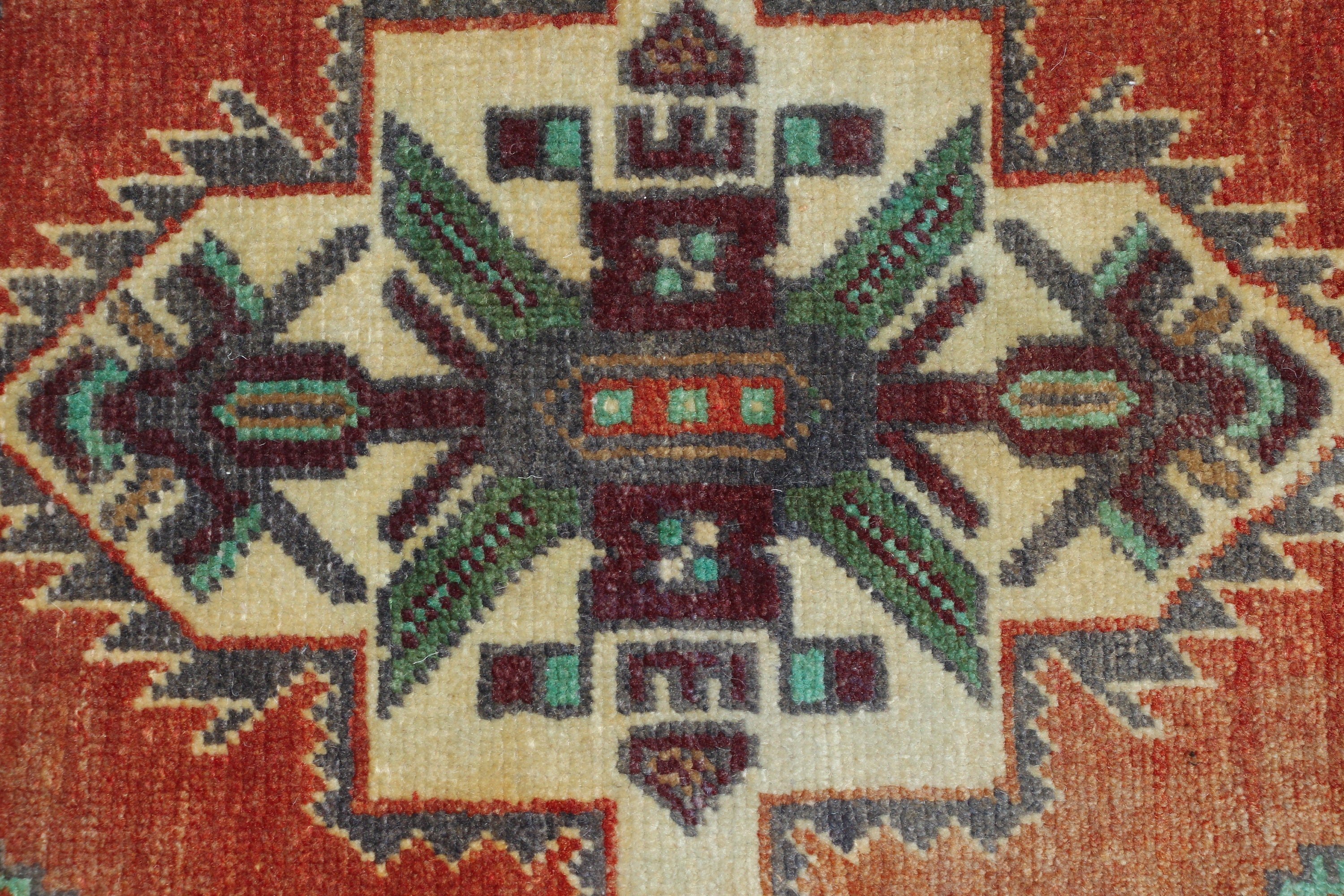 Gri Oushak Halı, Yatak Odası Halıları, Vintage Halı, Paspas Halısı, 1.3x3.7 ft Küçük Halı, Soğuk Halı, Türk Halısı, Banyo Halısı, Ev Dekor Halıları