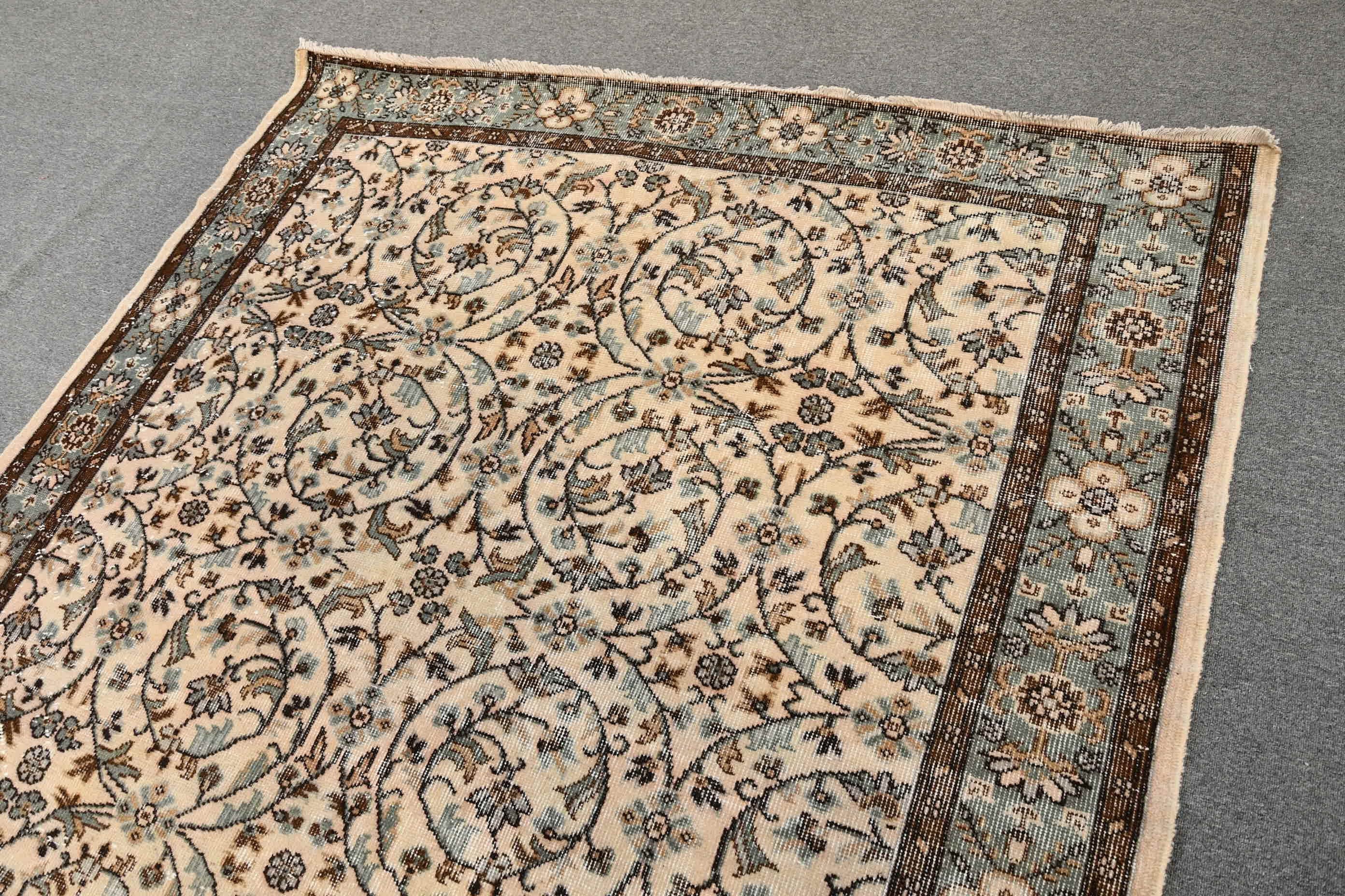 Turkish Rug, Rugs for Living Room, 5.9x9.1 ft Large Rug, Bedroom Rug, Brown Kitchen Rugs, Salon Rugs, Oriental Rug, Vintage Rug, Floor Rug