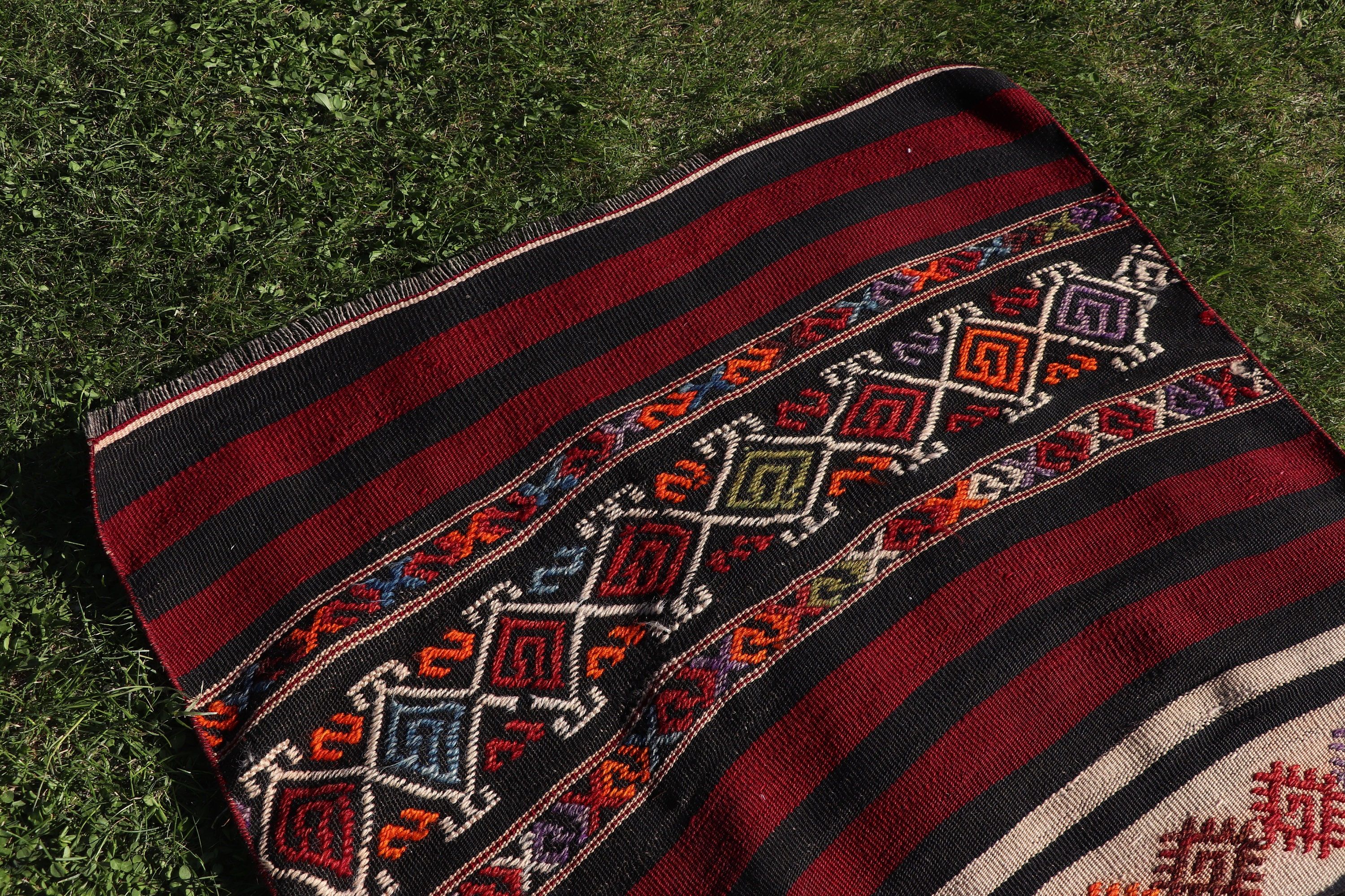 Boho Accent Halı, 2.9x5.4 ft Accent Halılar, Kırmızı Antika Halılar, Kilim, Vintage Halılar, Modern Halılar, Vintage Accent Halı, Türk Halıları, Havalı Halılar