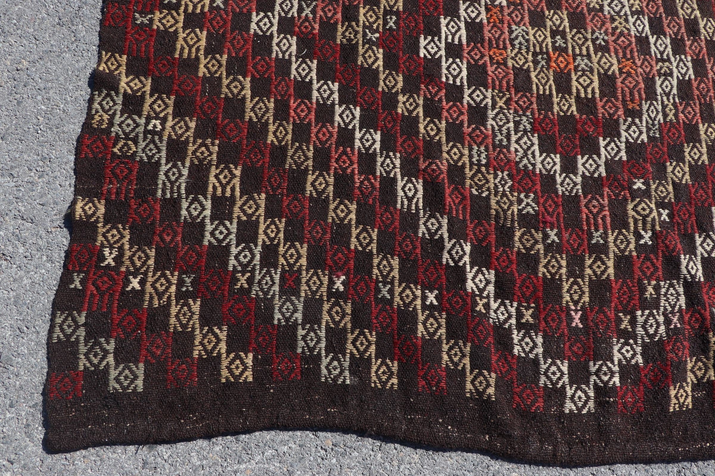 Türk Halıları, Kilim, 5.8x8.9 ft Büyük Halı, Kahverengi Oushak Halı, Salon Halıları, Yatak Odası Halıları, Vintage Halılar, Oturma Odası Halıları