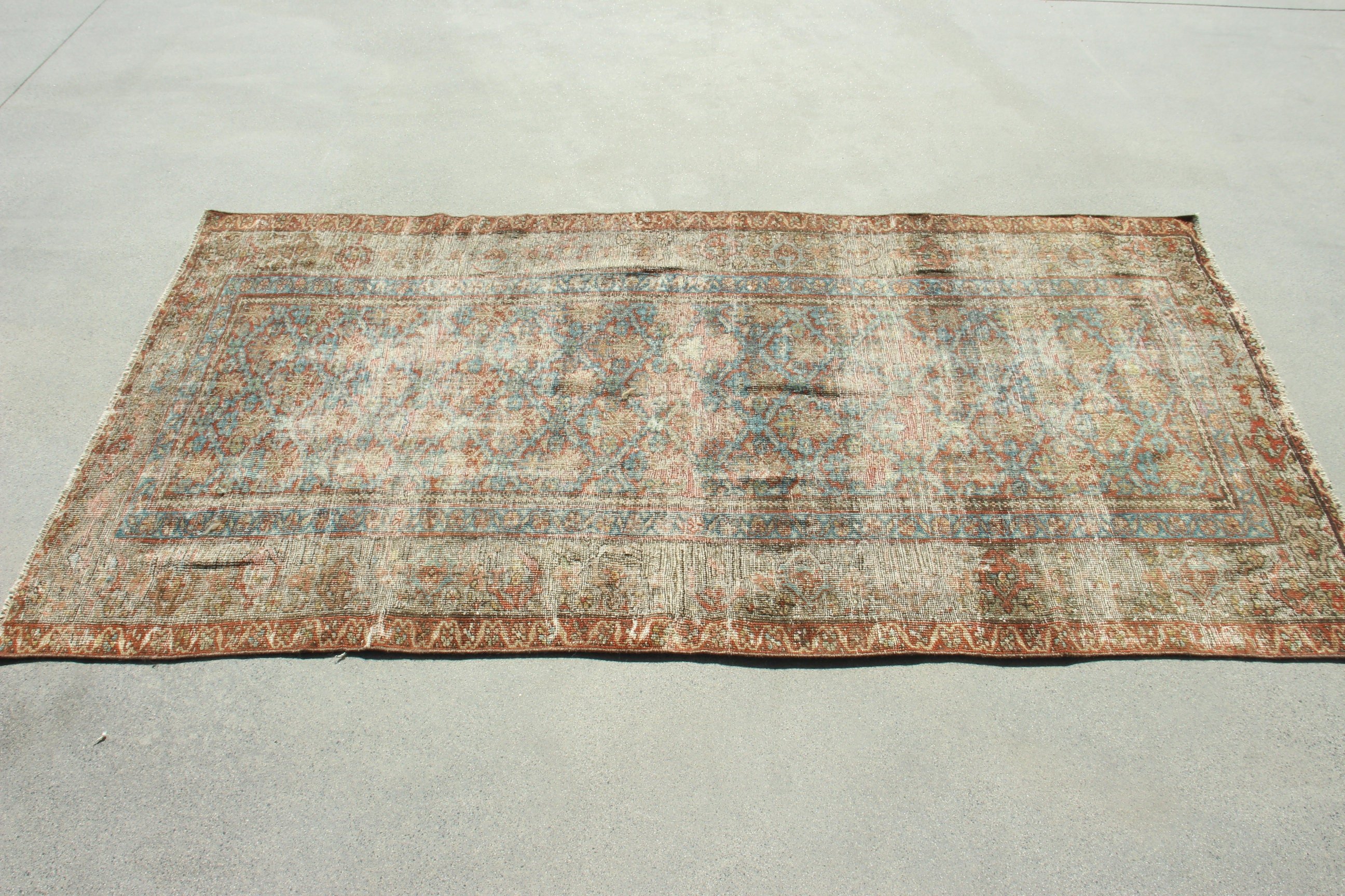 Bohemian Rug, Anatolian Rugs, Turkish Rugs, Vintage Rug, 3.4x6.5 ft Accent Rug, Vintage Accent Rug, Oushak Rugs, Brown Boho Rug, Entry Rug