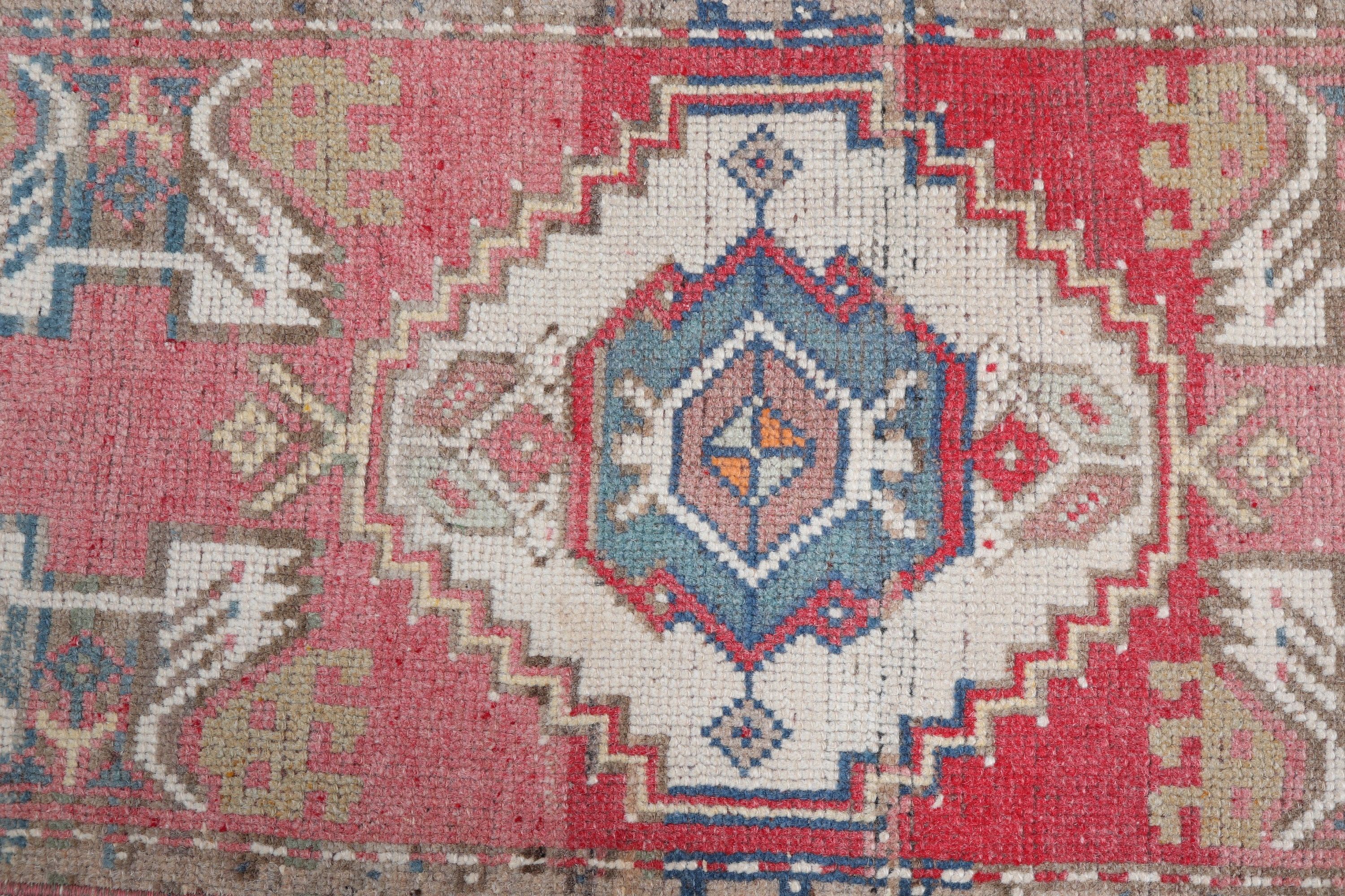 Turkish Rug, Wall Hanging Rugs, 1.5x3.2 ft Small Rug, Vintage Rugs, Floor Rug, Oriental Rugs, Door Mat Rugs, Oushak Rug, Red Anatolian Rug