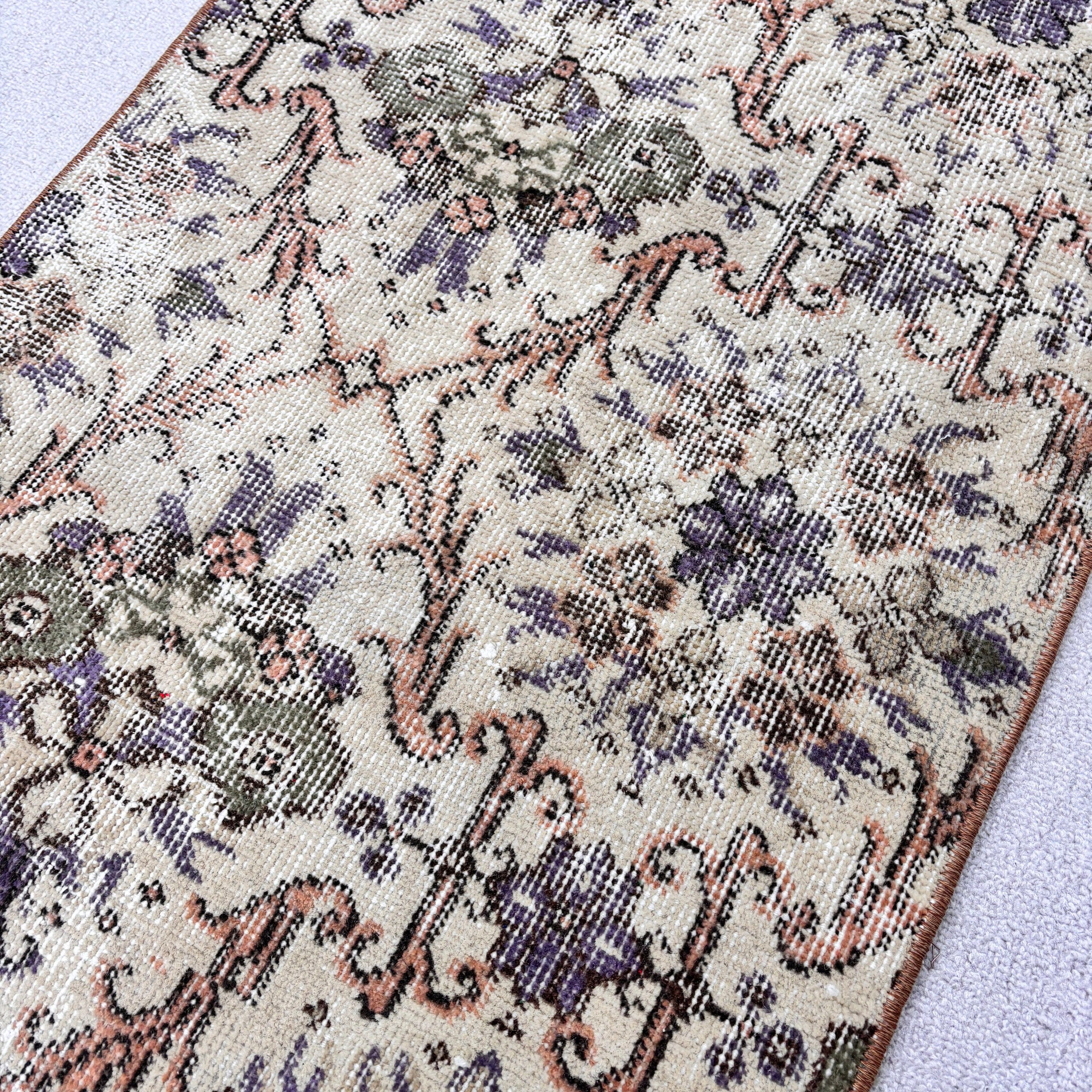 Rugs for Door Mat, Brown Boho Rug, Home Decor Rug, Vintage Rug, Bath Rugs, Car Mat Rug, 2x3.2 ft Small Rugs, Turkish Rugs, Oushak Rugs