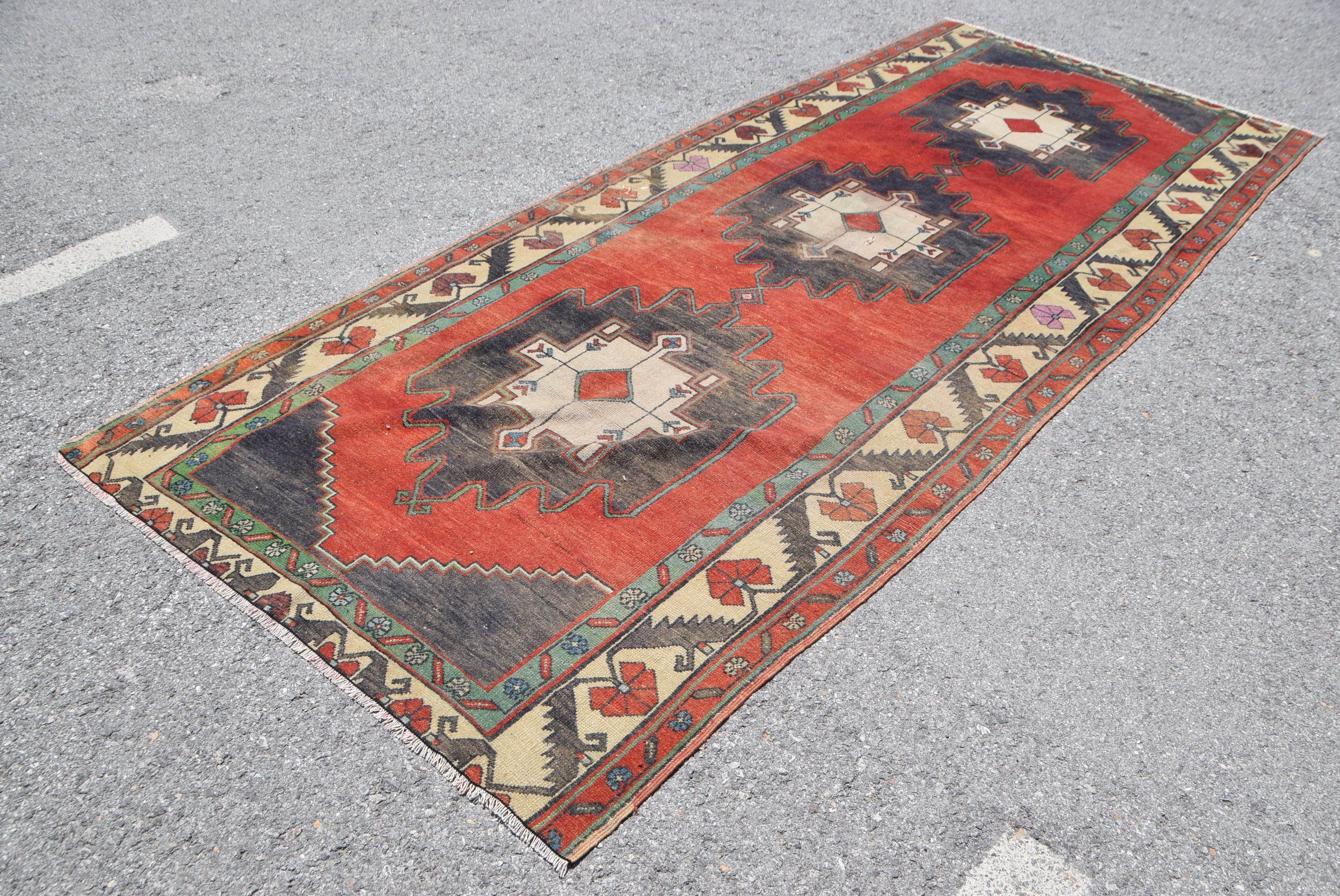 Dorm Rugs, Dining Room Rug, Kitchen Rug, 4.7x11.2 ft Large Rugs, Red Moroccan Rug, Bedroom Rug, Vintage Rugs, Turkish Rug