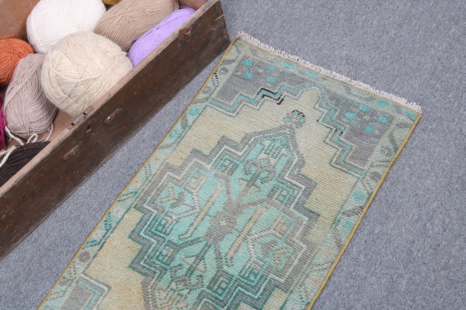 Green Neutral Rugs, Vintage Decor Rugs, Vintage Rug, Small Area Rug, Turkish Rugs, Cool Rugs, Entry Rug, Floor Rugs, 1.4x2.8 ft Small Rugs