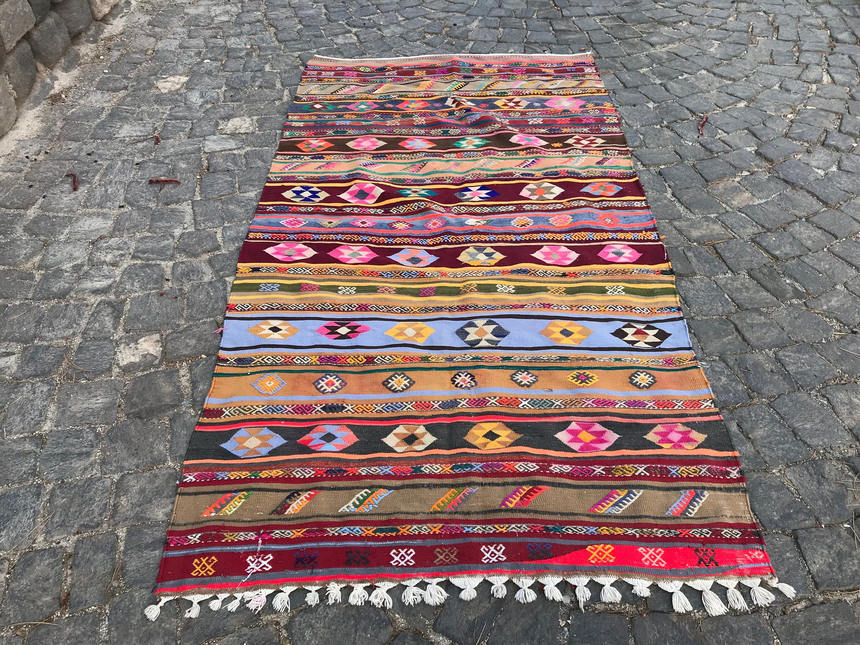 Yatak Odası Halısı, Pembe 4.1x7.9 ft Alan Kilimi, Türk Halıları, Vintage Halı, Yemek Odası Halıları, Ev Dekorasyonu Halısı, Eski Halı, Anadolu Halısı