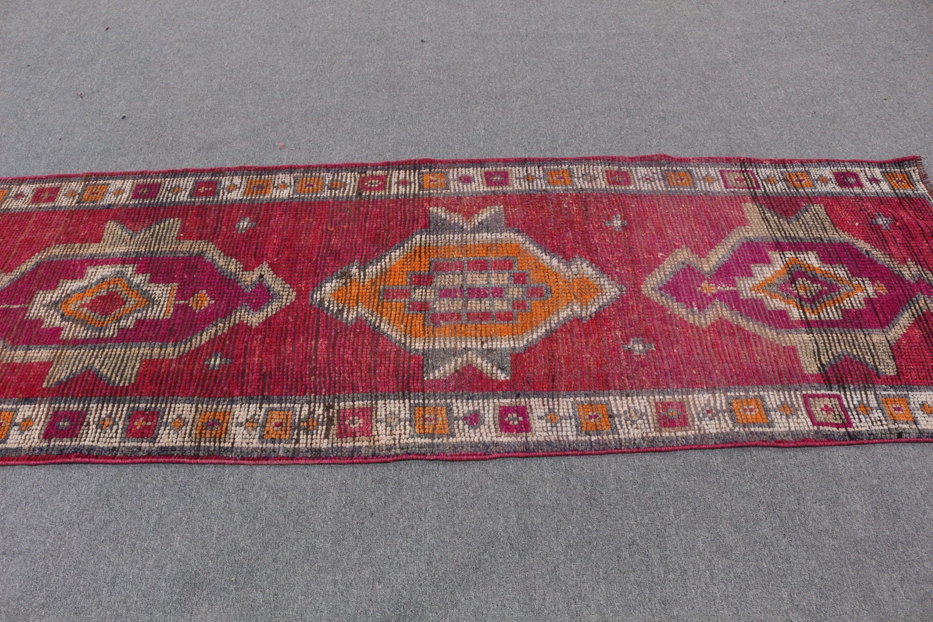 2.8x8.4 ft Runner Rug, Purple Oriental Rug, Home Decor Rug, Rugs for Runner, Turkish Rug, Vintage Rugs, Pale Rug, Kitchen Rugs, Bedroom Rug