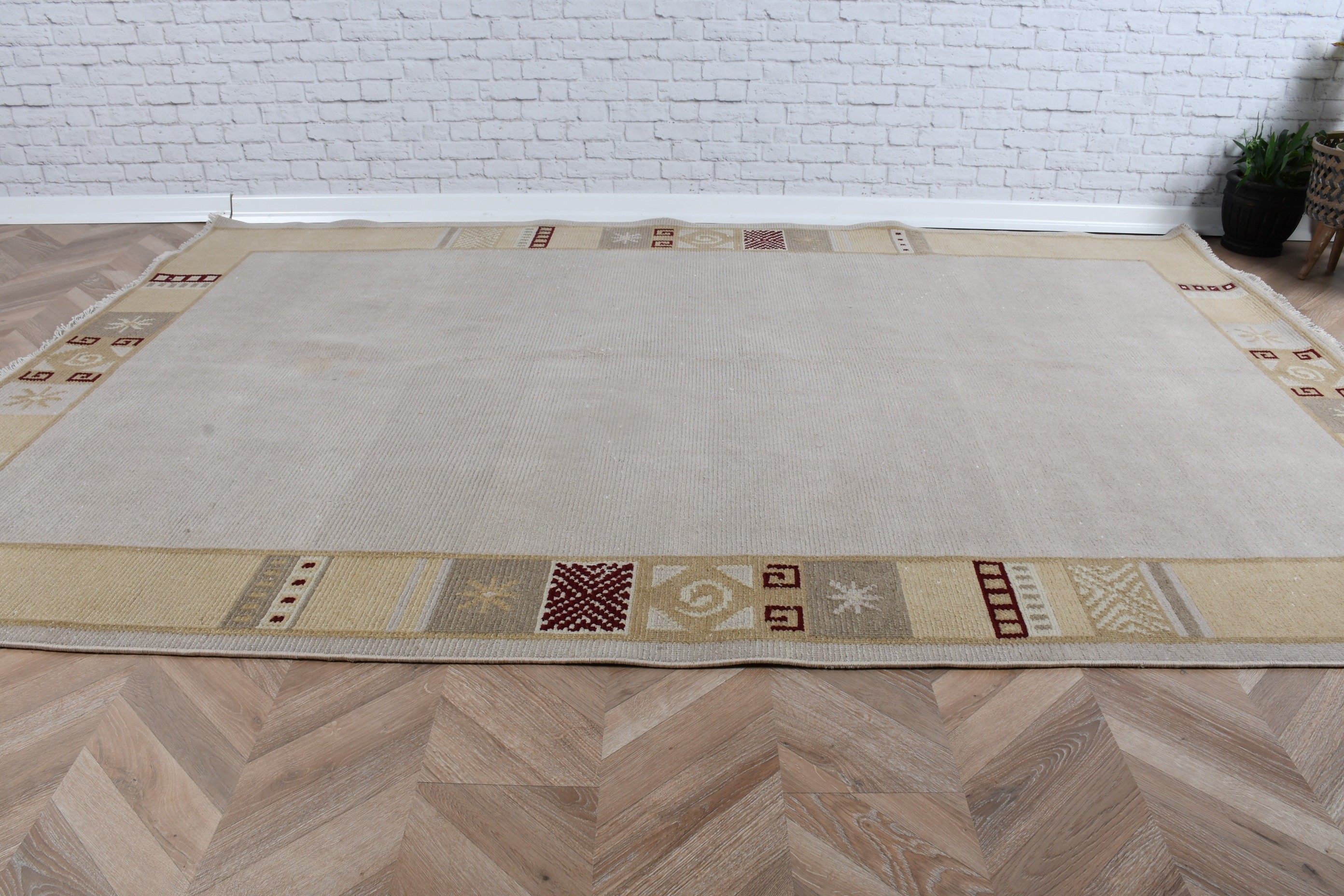 Bedroom Rug, Turkish Rugs, Large Boho Rugs, Kitchen Rugs, Beige Statement Rugs, Vintage Rugs, 5.8x8.8 ft Large Rugs, Rugs for Large Oushak