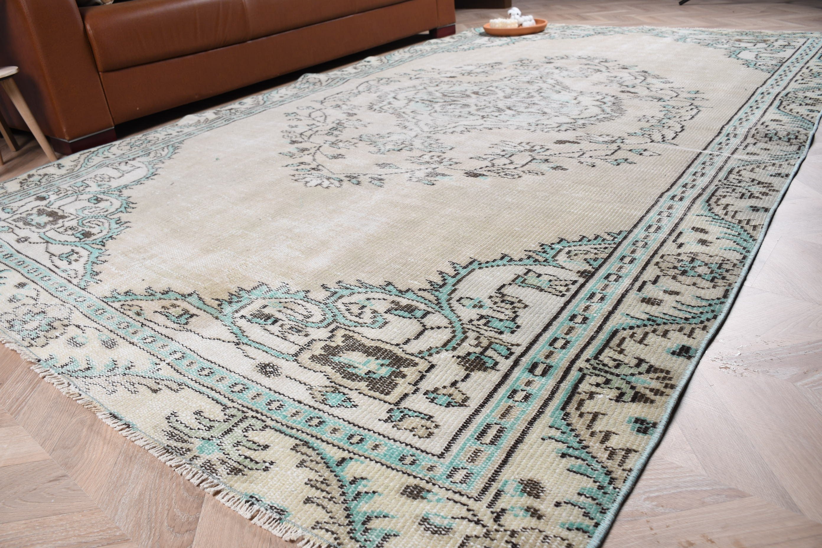 Turkish Rugs, Dining Room Rugs, Oriental Rugs, Floor Rug, 5.8x9.2 ft Large Rugs, Beige Wool Rugs, Vintage Rug, Bedroom Rug, Rugs for Salon