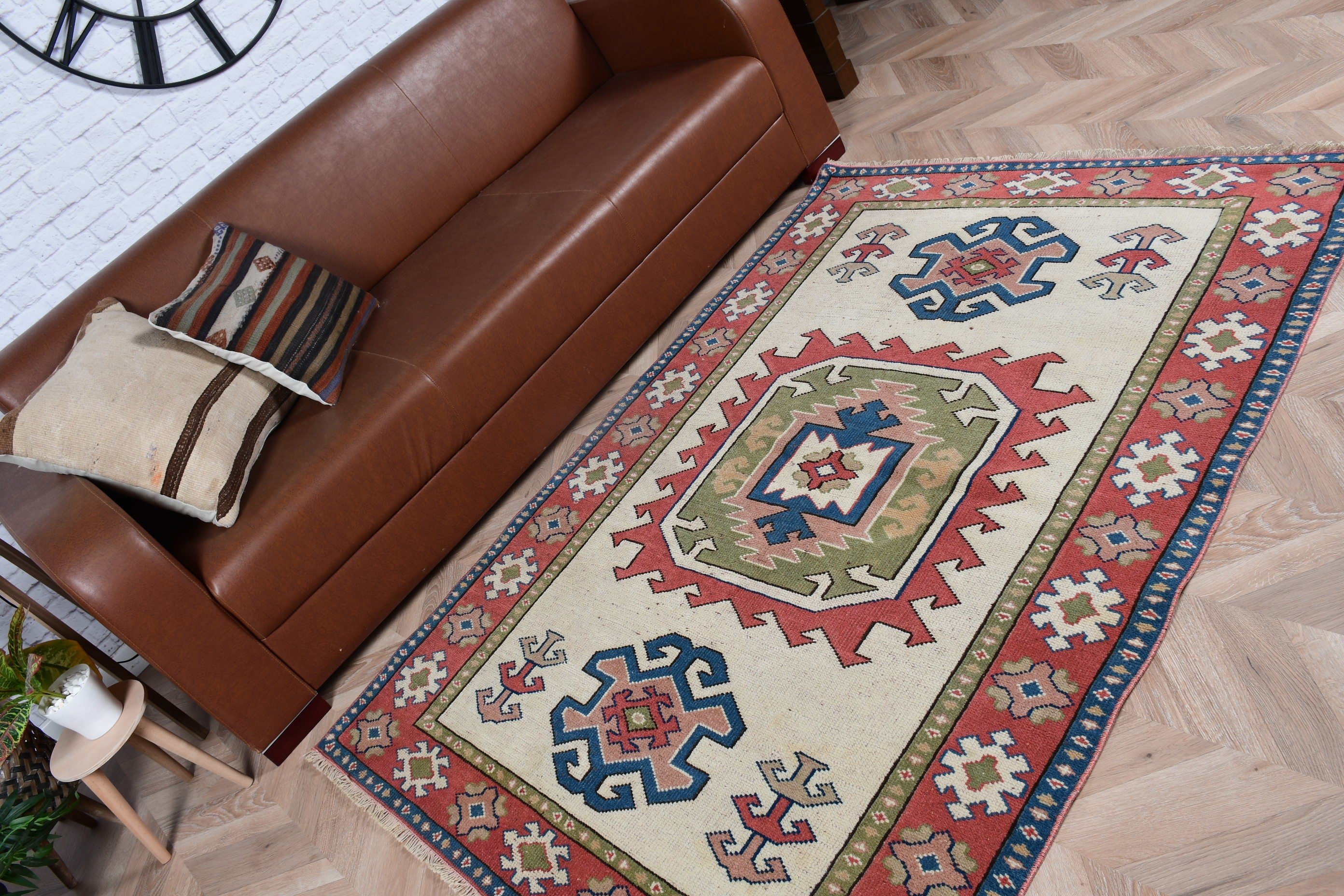 Oriental Rugs, Home Decor Rug, Turkish Rug, Rugs for Indoor, Red Bedroom Rug, Kitchen Rugs, Floor Rug, 4.2x9.3 ft Area Rugs, Vintage Rug