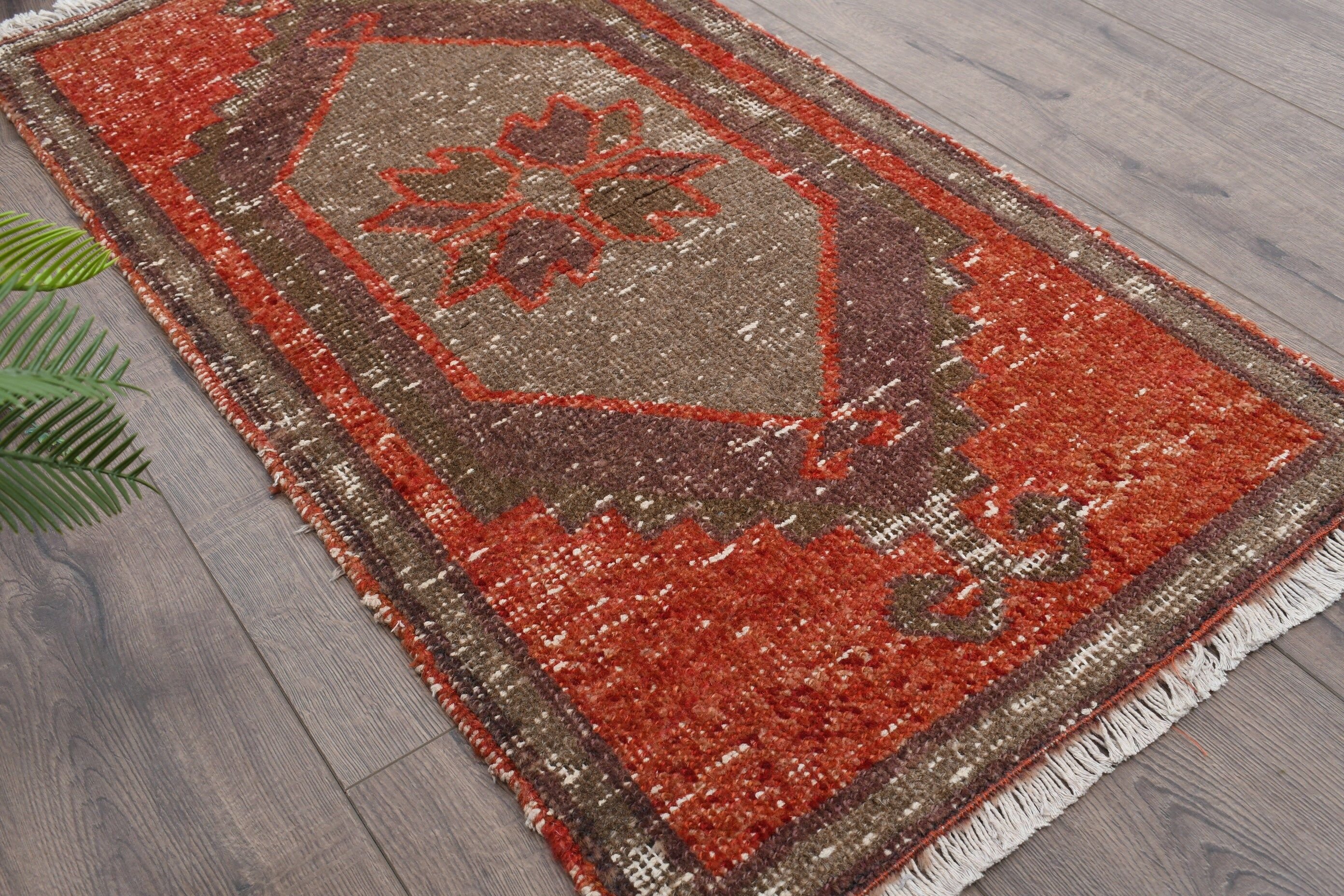 Bedroom Rug, 1.6x3.2 ft Small Rug, Turkish Rug, Entry Rug, Rugs for Wall Hanging, Oriental Rugs, Cool Rug, Vintage Rugs, Red Cool Rug