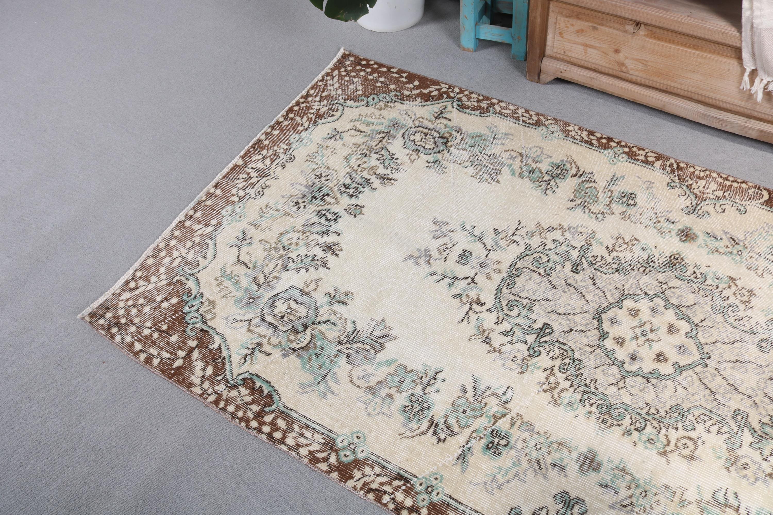 Entry Rug, Boho Accent Rug, Beige Home Decor Rugs, Turkish Rug, Flatweave Rug, Turkey Rug, Wool Rug, 3.5x6.8 ft Accent Rugs, Vintage Rugs