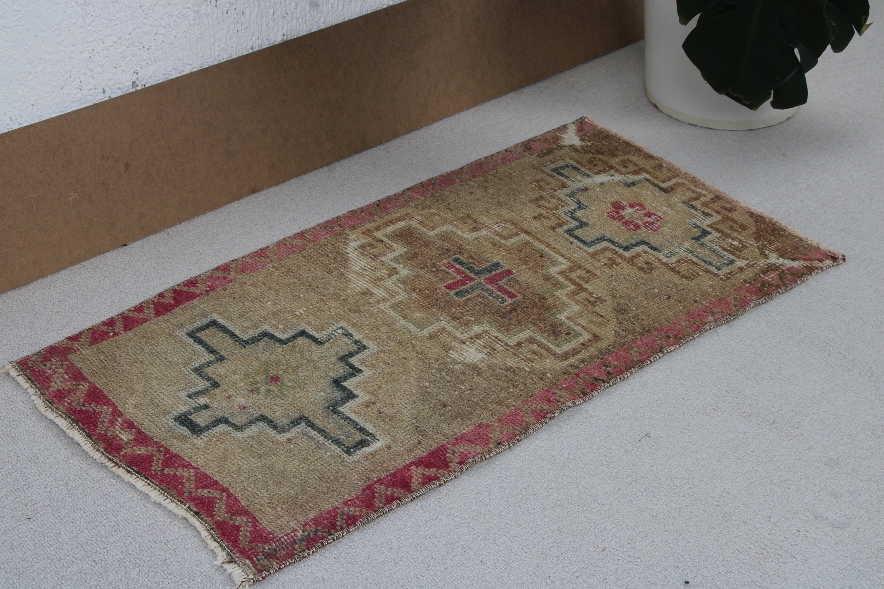 Turkish Rug, Brown Handwoven Rugs, Nursery Rugs, 1.5x2.9 ft Small Rug, Anatolian Rug, Small Vintage Rugs, Vintage Rugs, Modern Rug