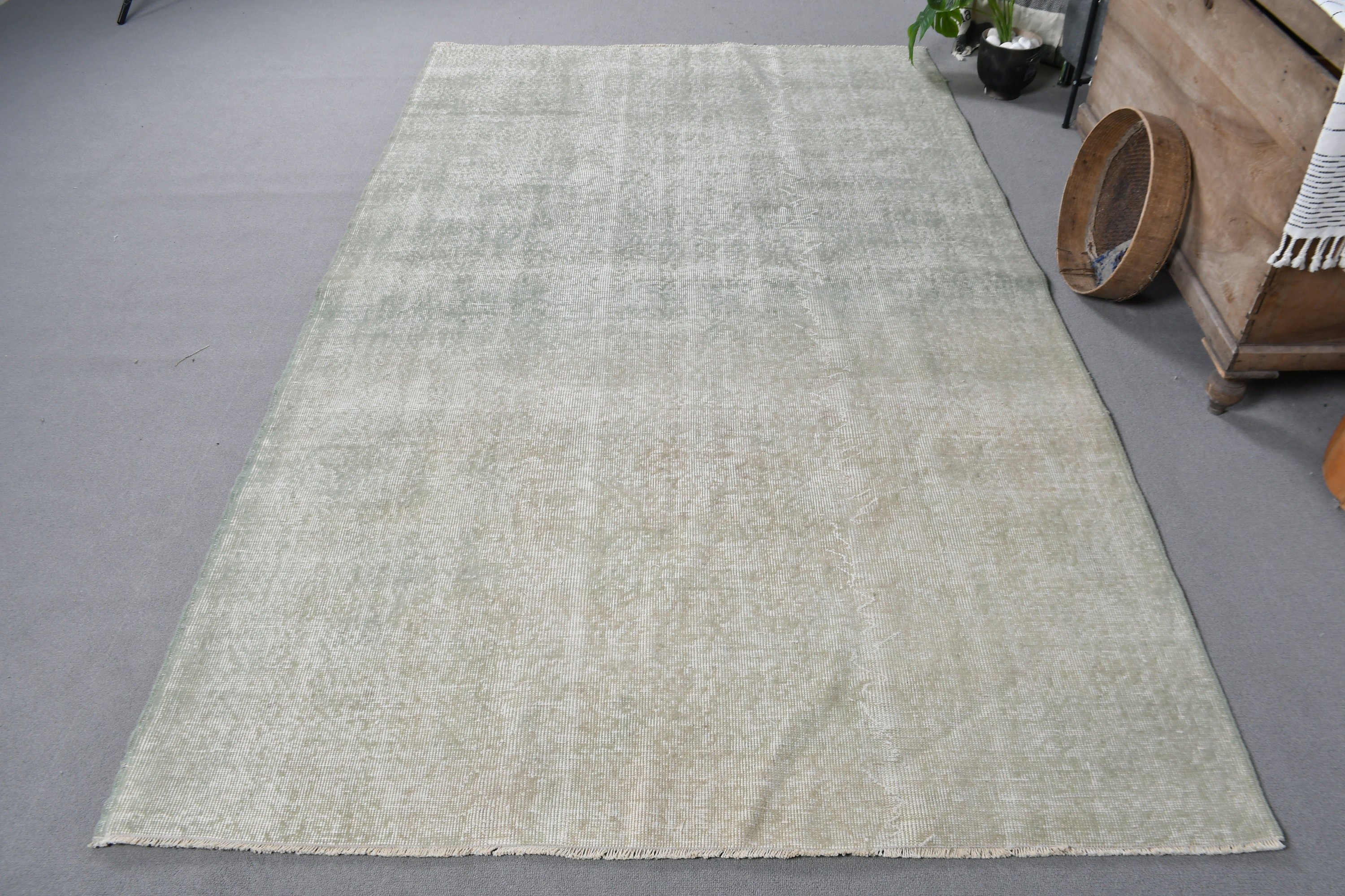 5.3x8.6 ft Large Rug, Vintage Rug, Living Room Rug, Green Oushak Rugs, Wedding Rug, Home Decor Rug, Turkish Rugs, Bedroom Rug, Oushak Rugs