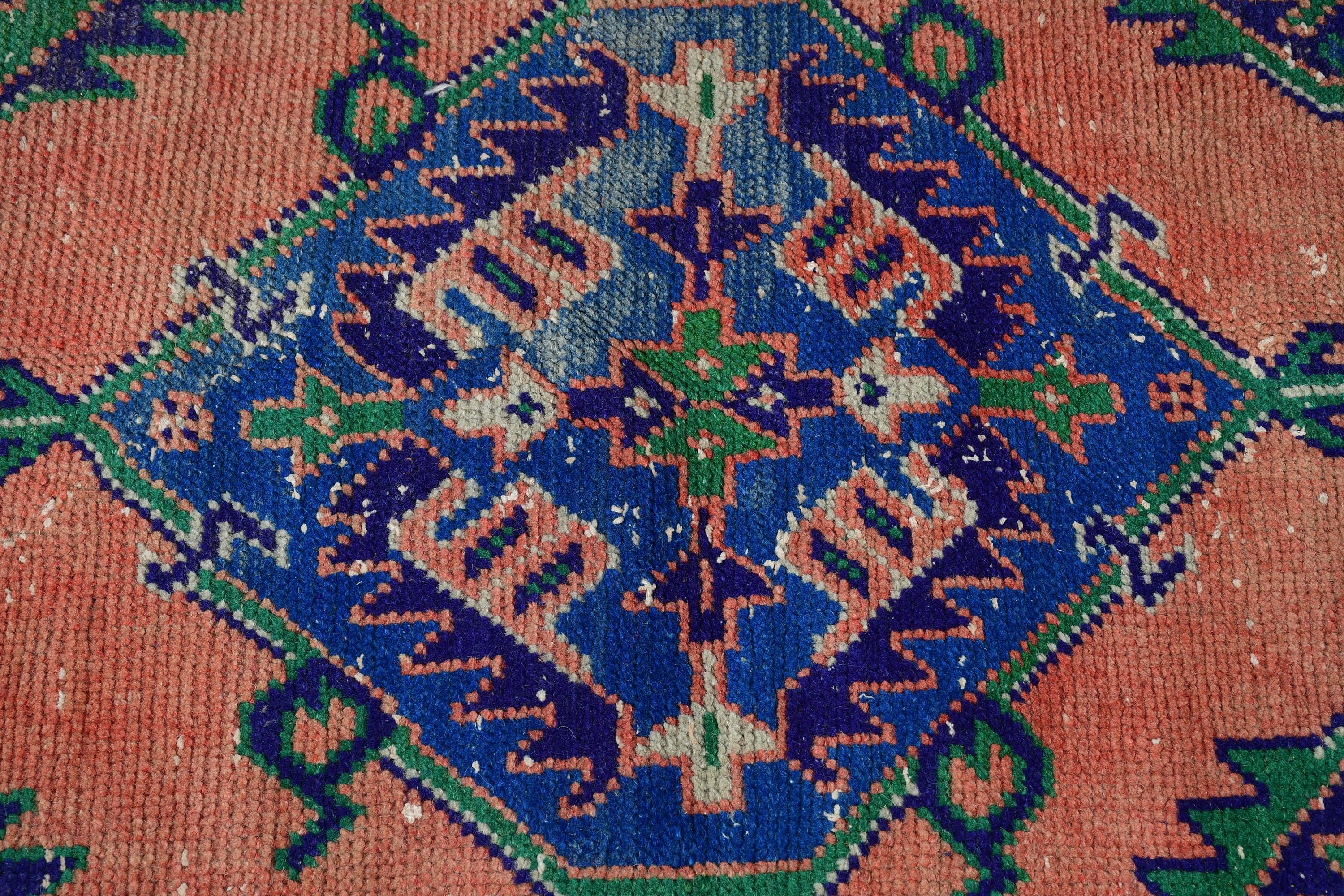 Bedroom Rug, Orange Anatolian Rug, Salon Rugs, Turkish Rugs, Kitchen Rug, Nomadic Rug, 4.7x11.4 ft Large Rugs, Moroccan Rugs, Vintage Rug
