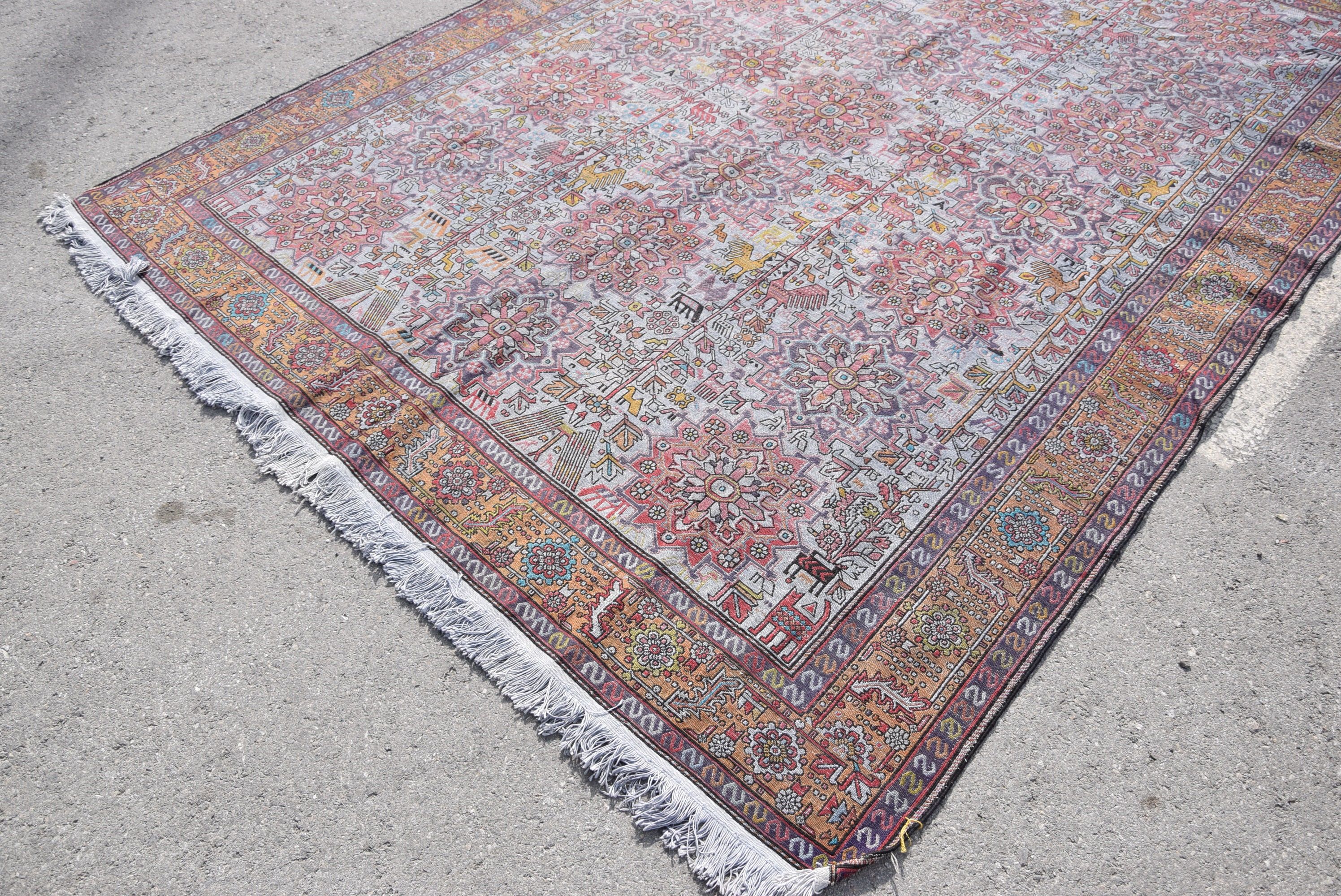 Oturma Odası Halısı, Türk Halısı, Kilim, Parlak Halı, Turuncu Fas Halıları, Vintage Halı, Anadolu Halısı, 6,8x9,3 ft Büyük Halılar