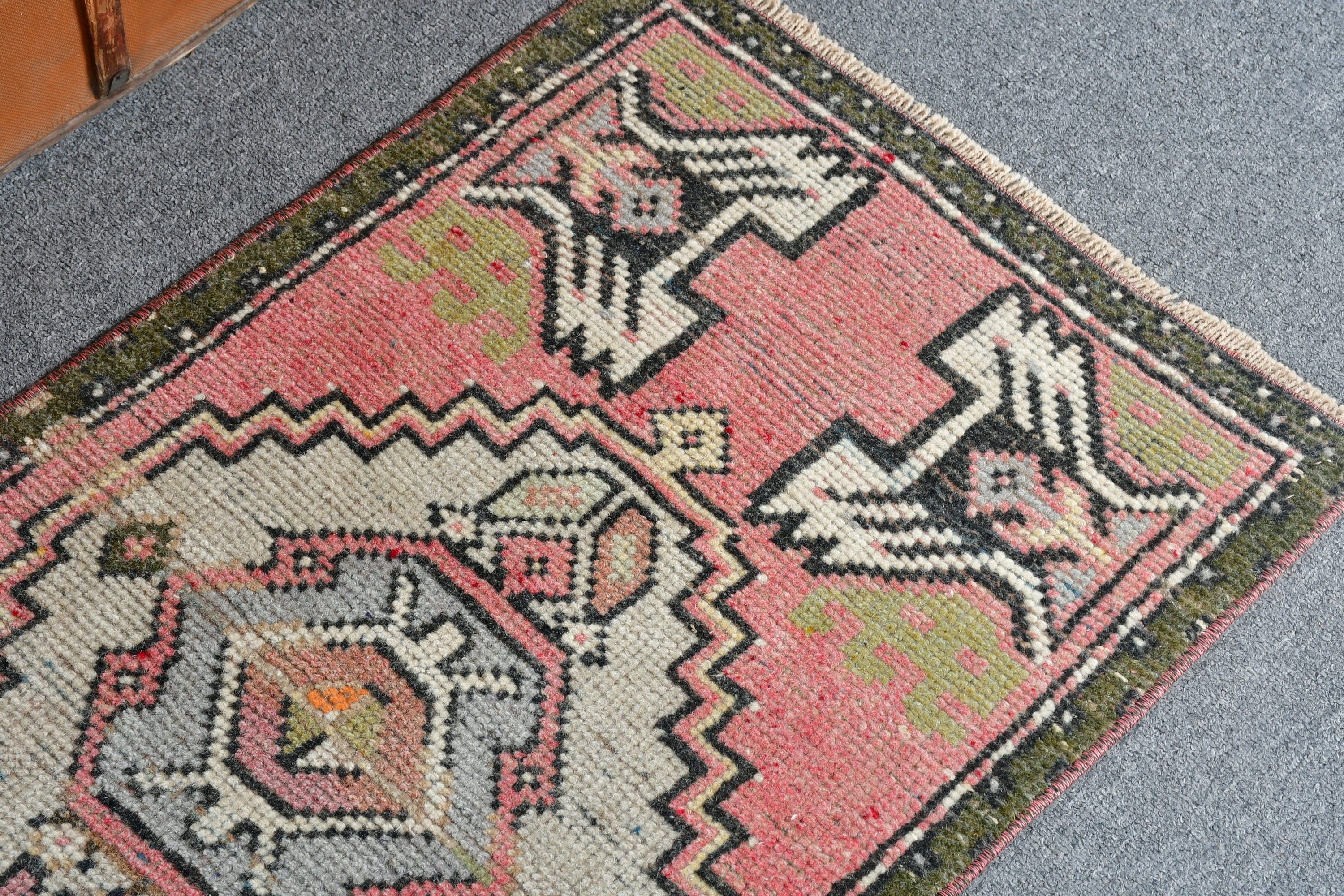 Art Rugs, Pink Anatolian Rug, Home Decor Rugs, Wall Hanging Rug, Nursery Rug, 1.6x2.9 ft Small Rug, Oushak Rug, Vintage Rug, Turkish Rug