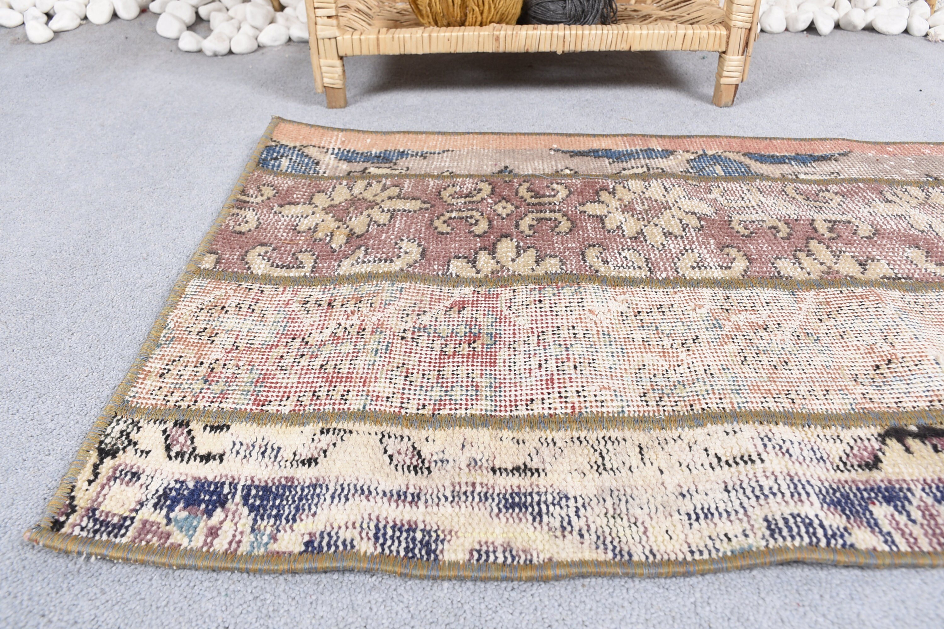 1.8x3.1 ft Small Rug, Bedroom Rug, Floor Rug, Wall Hanging Rugs, Vintage Rugs, Bathroom Rug, Bright Rug, Beige Moroccan Rug, Turkish Rug