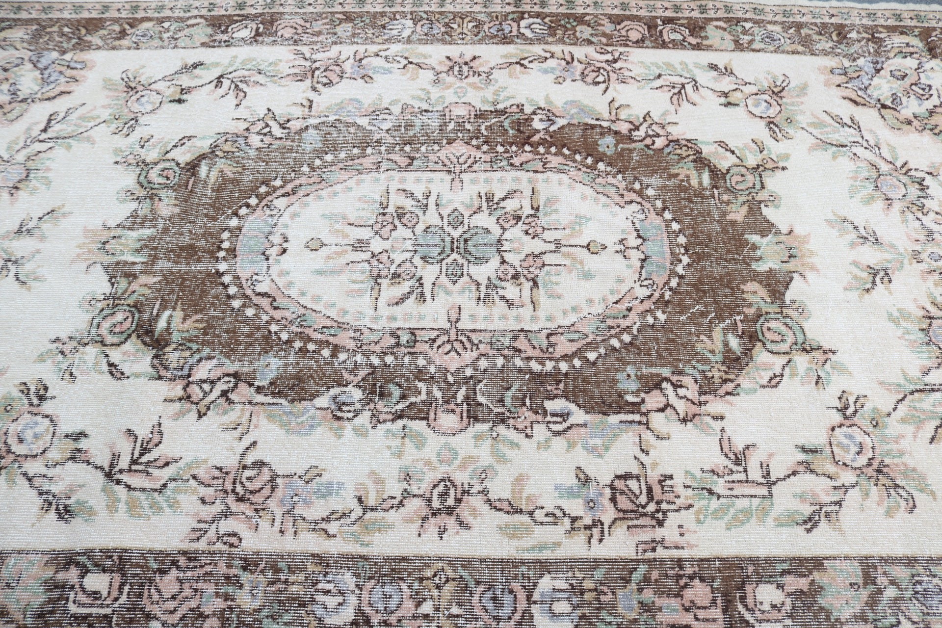 Vintage Halılar, Lüks Halılar, Vintage Dekor Halılar, Bej Boho Halı, 5,7x9,7 ft Büyük Halı, Havalı Halı, Türk Halıları, Büyük Vintage Halı, Salon Halıları