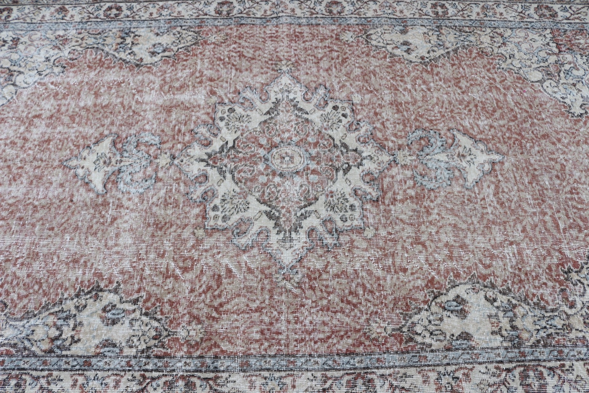 Turuncu Yatak Odası Halısı, Ev Dekor Halısı, Yatak Odası Halıları, Türk Halıları, Vintage Halılar, Eski Halı, Fas Halısı, 5.3x9.2 ft Büyük Halı, Salon Halıları