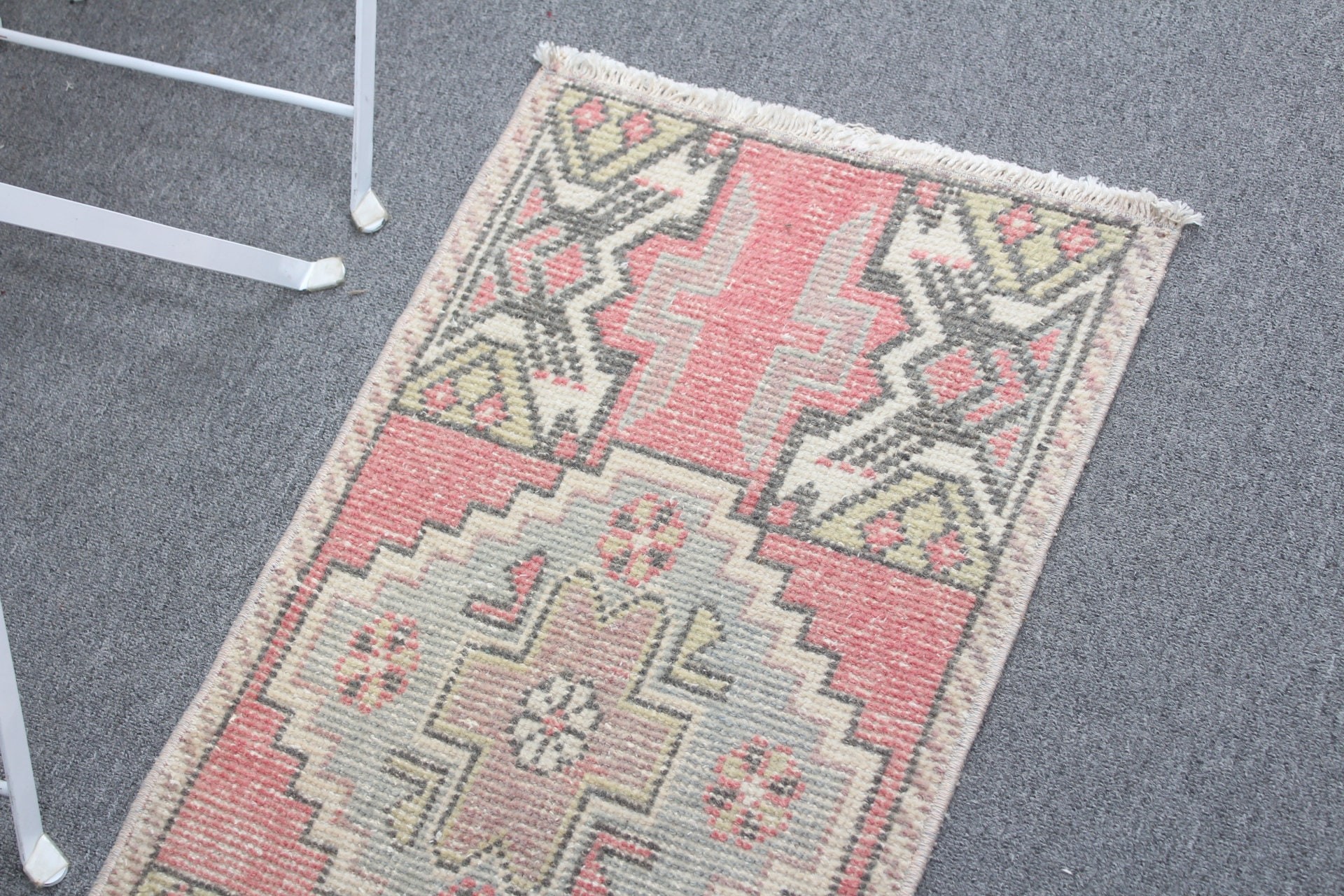 Door Mat Rug, Turkish Rug, Old Rug, Rugs for Kitchen, 1.5x2.7 ft Small Rugs, Wool Rug, Nursery Rug, Antique Rug, Vintage Rugs, Red Cool Rug