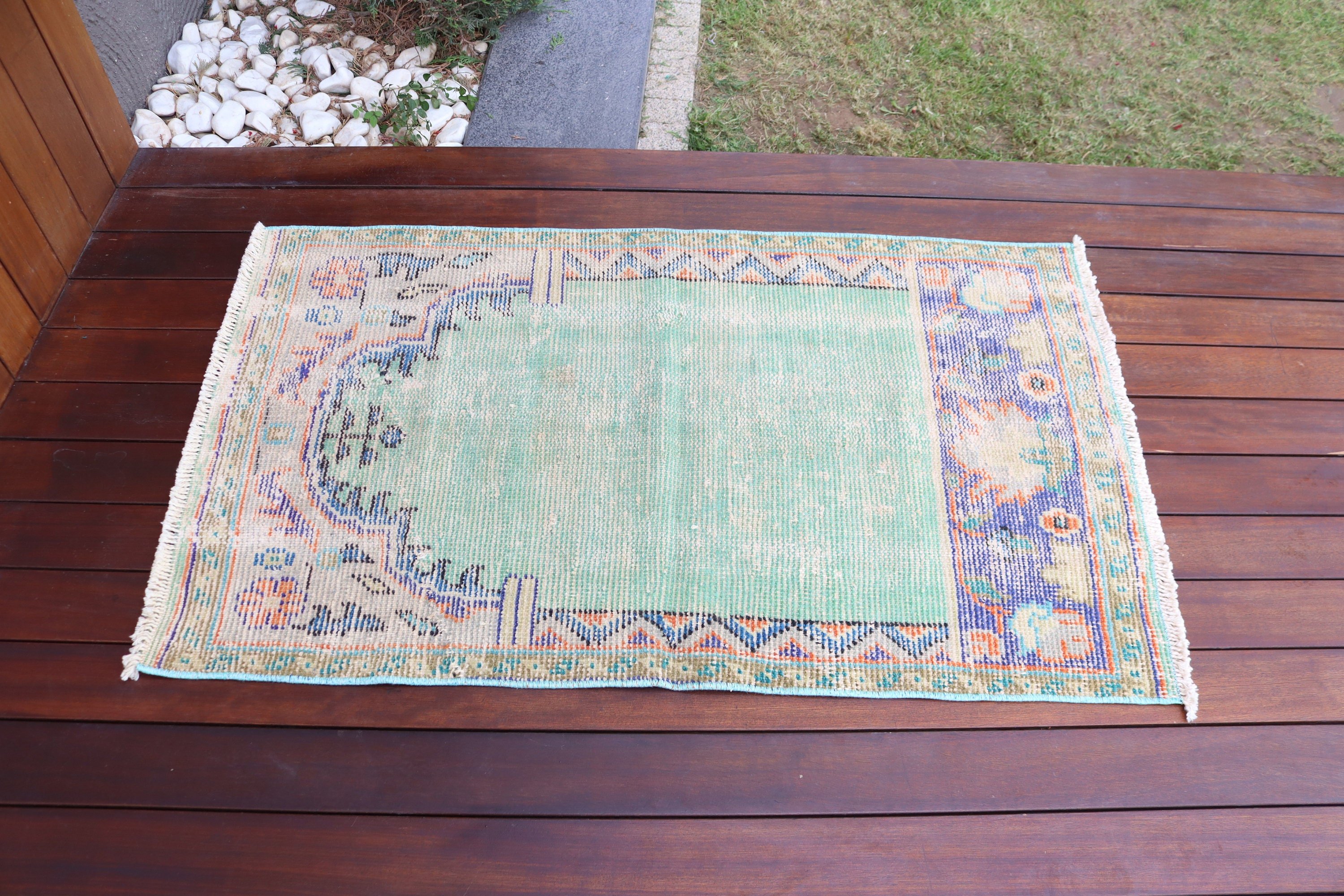 Turkish Rug, Bedroom Rug, Rugs for Bath, Modern Rug, Floor Rugs, Vintage Rug, Bath Rug, 2.4x3.9 ft Small Rugs, Green Anatolian Rugs