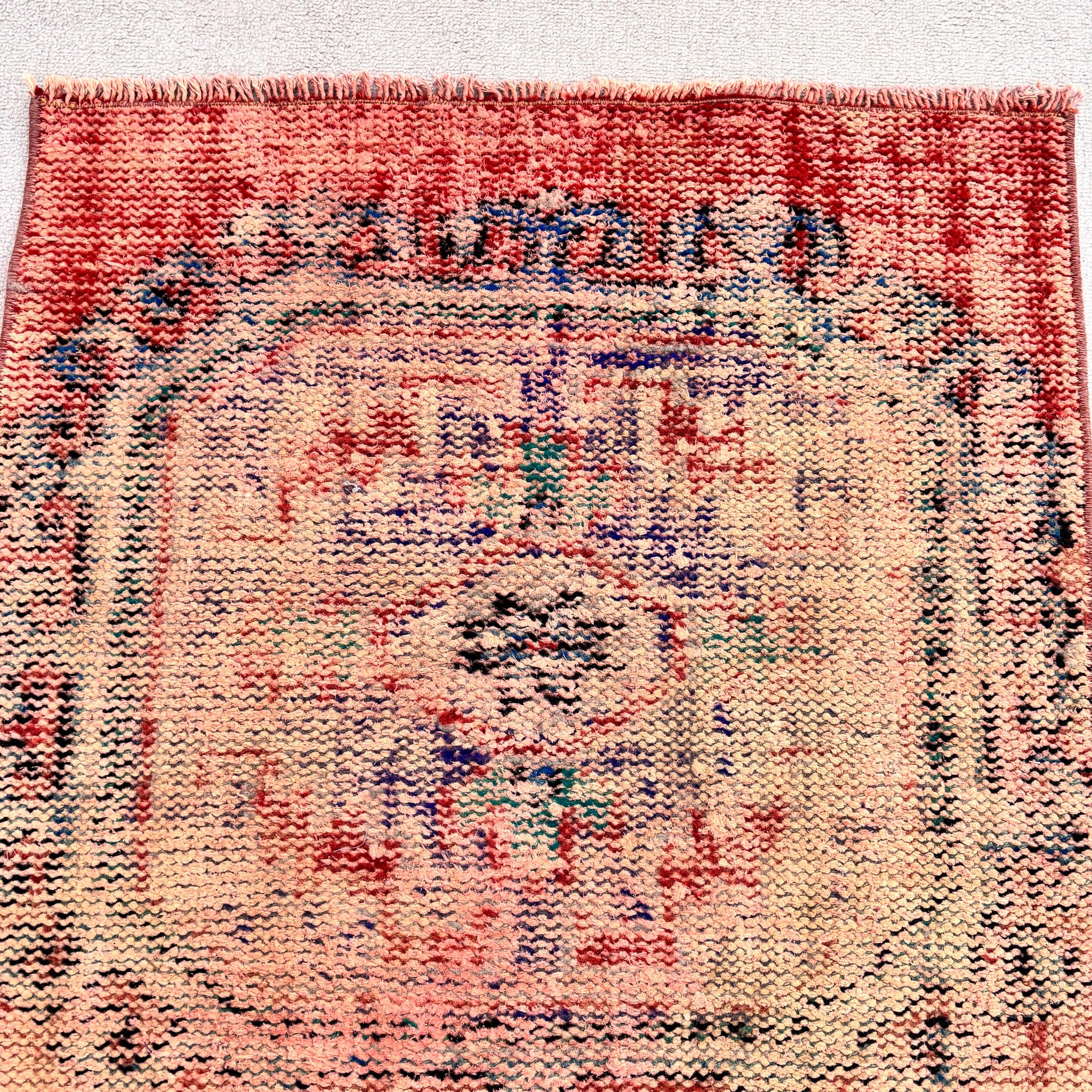 Bedroom Rugs, 2.5x9.5 ft Runner Rug, Moroccan Rugs, Vintage Rugs, Orange Oushak Rug, Aztec Rug, Beni Ourain Runner Rug, Turkish Rug